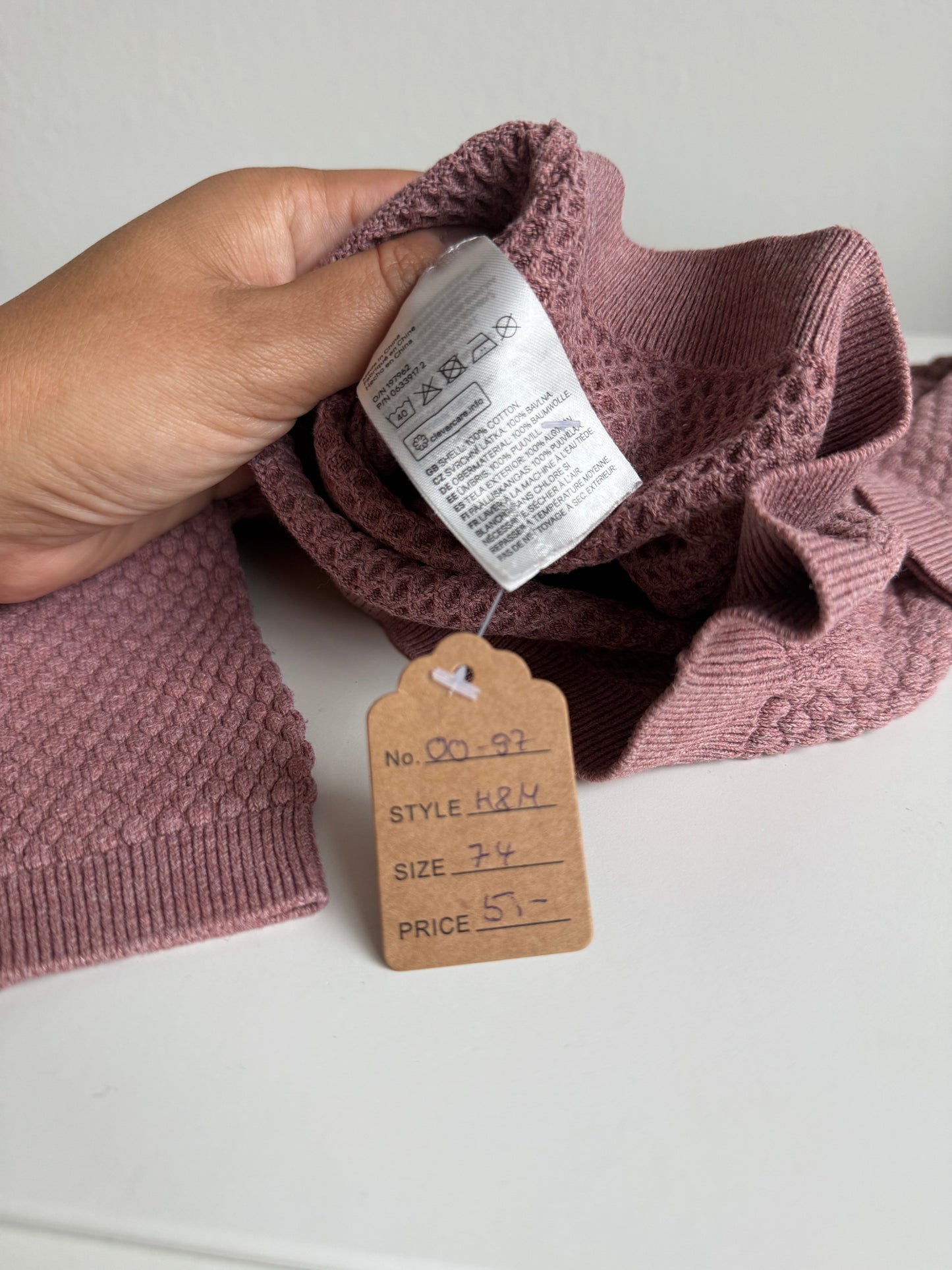 H&M Pullover Strick altrosa 74