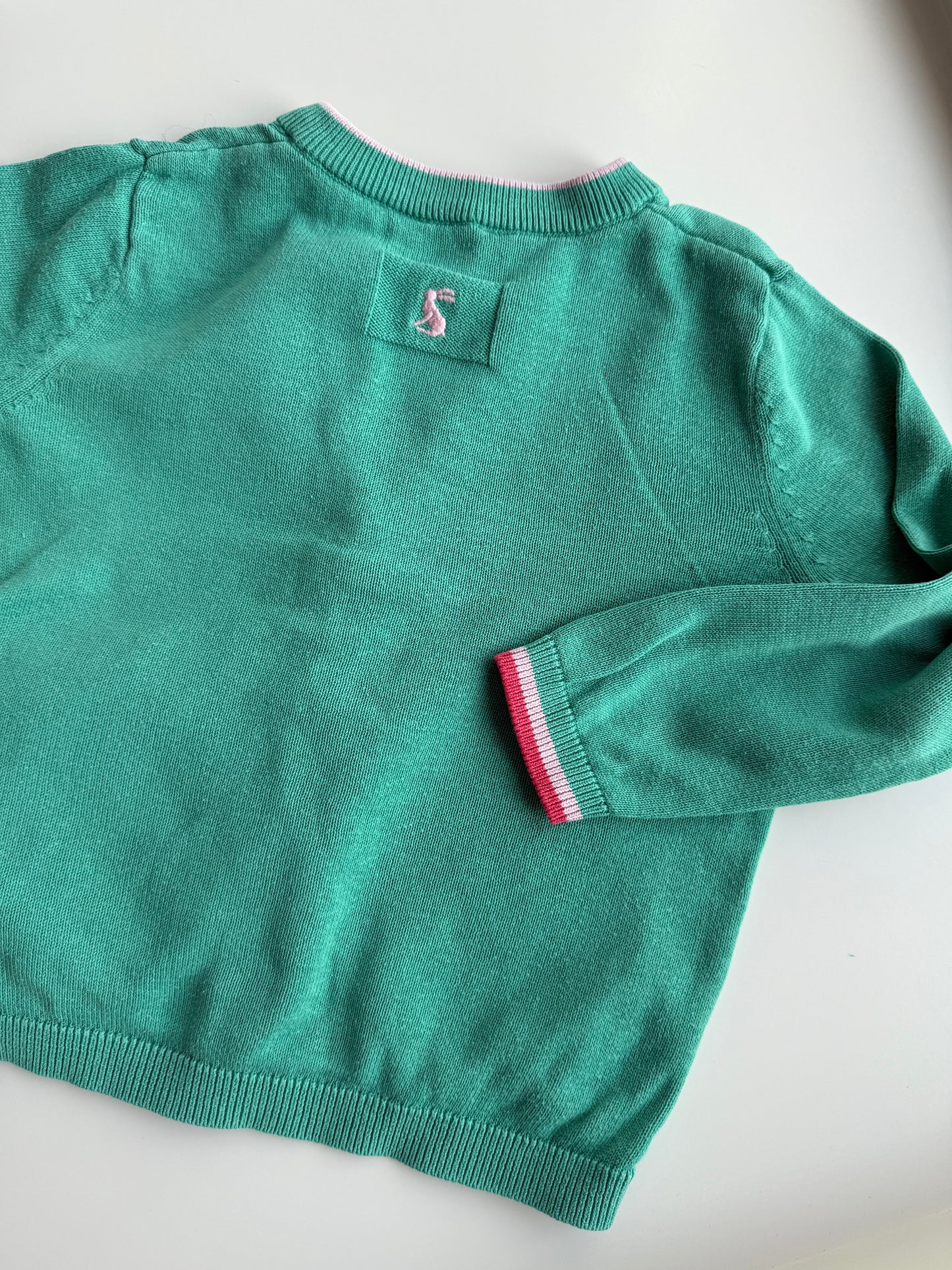 JOULES Strickjacke Pferde grün türkis 98