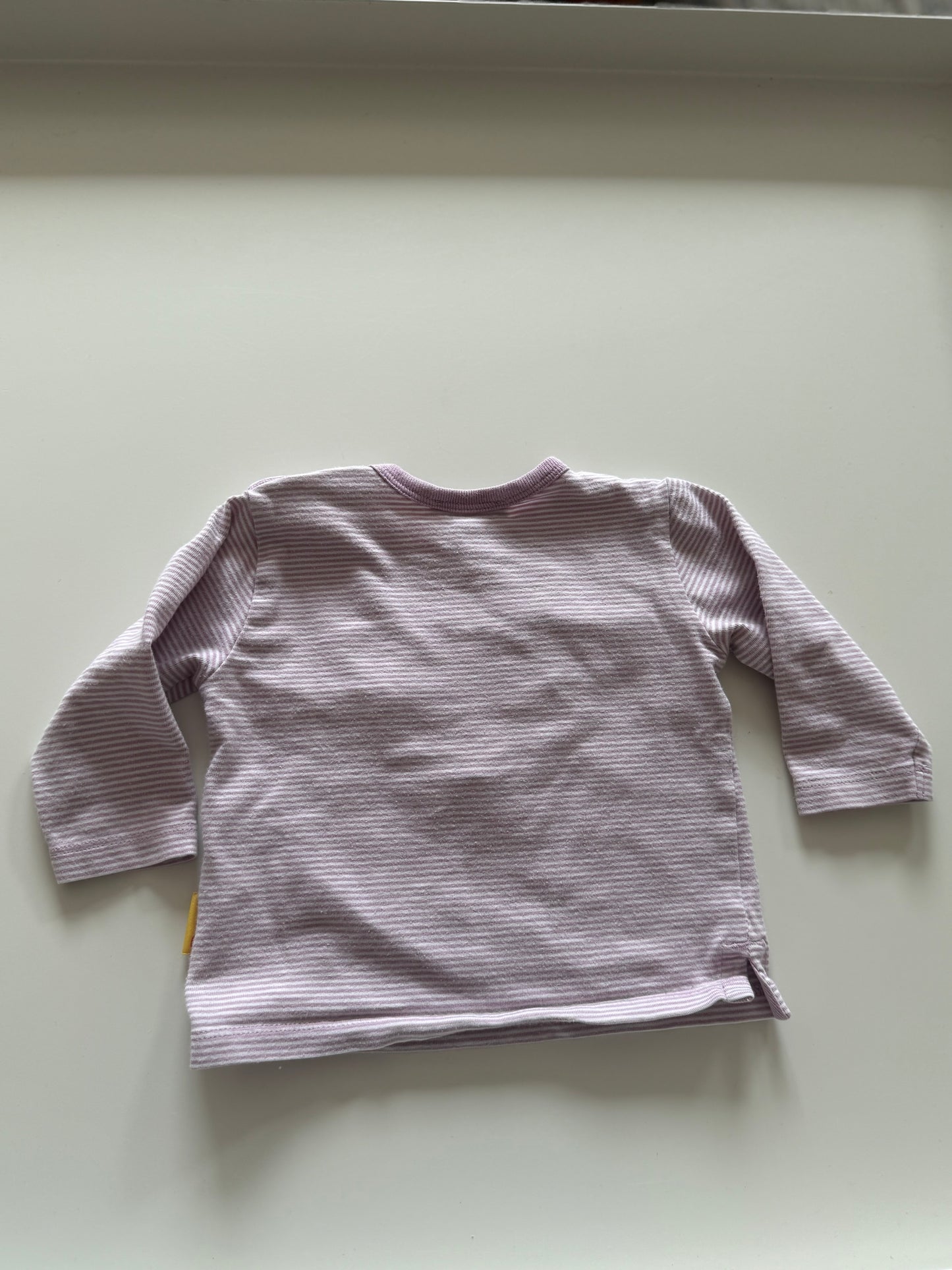 STEIFF Langarmshirt Flieder weiß gestreift 56