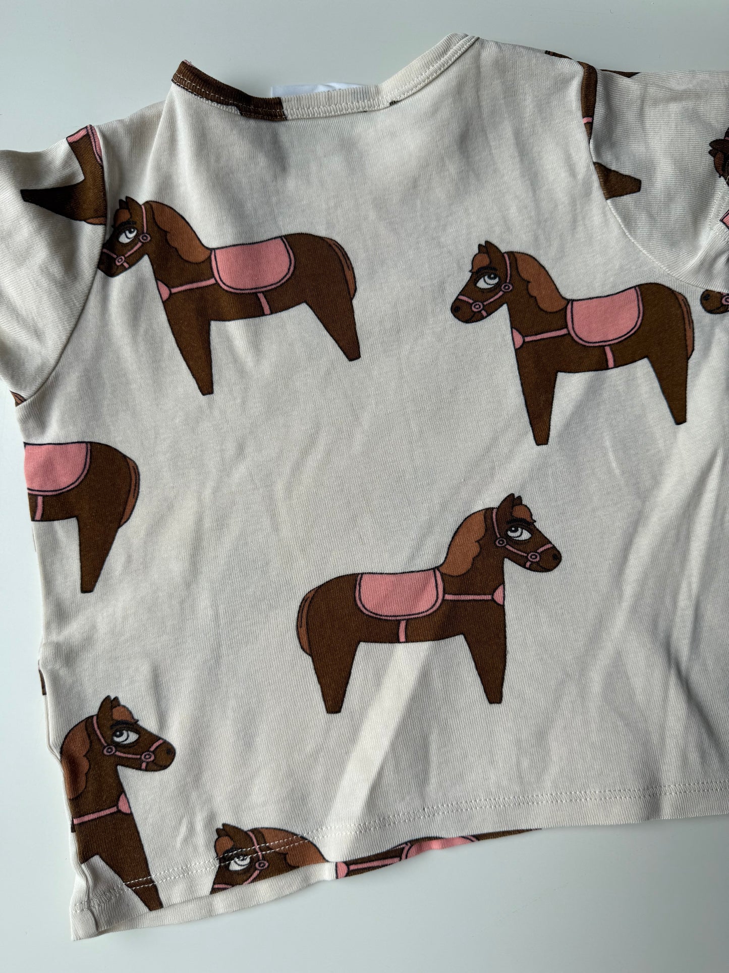 MINI RODINI T-Shirt Creme Pferde 92/98