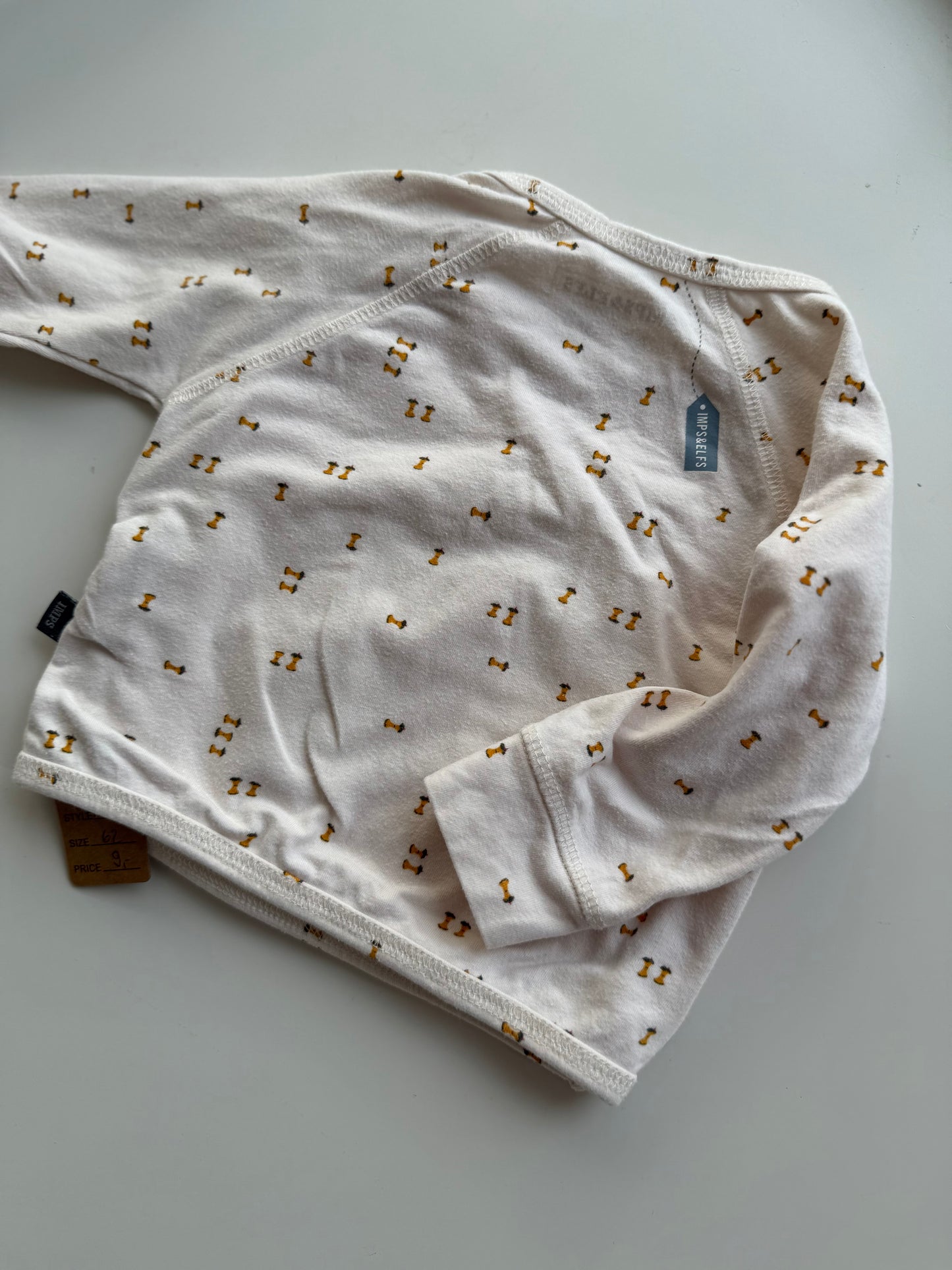 IMPS & ELFS Langarmshirt Wickeloberteil weiß gelb 62