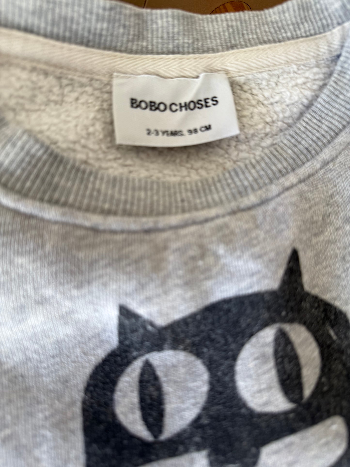 BOBO CHOSES Sweatshirt grau Katze 98