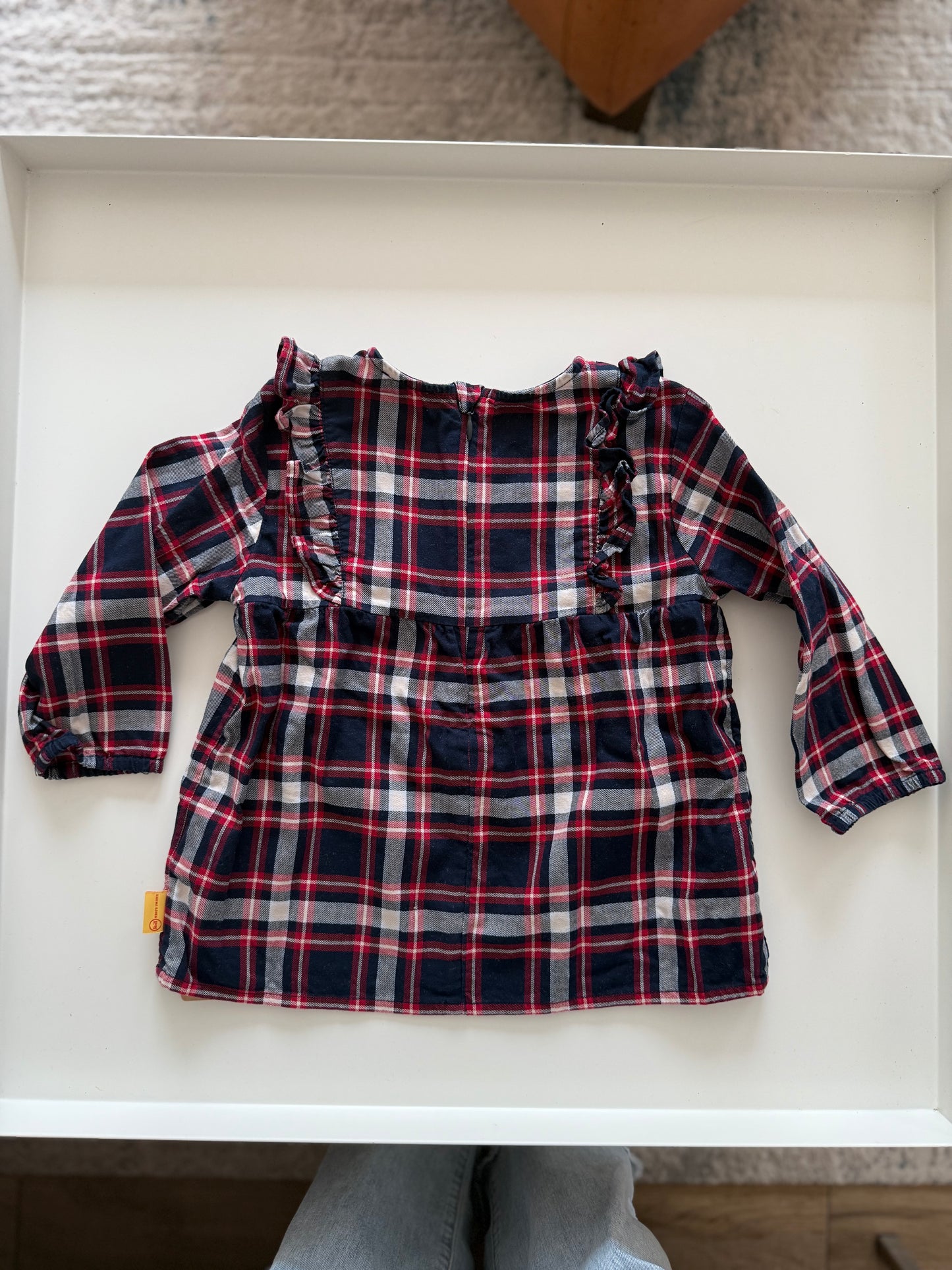 STEIFF Bluse rot blau kariert 86