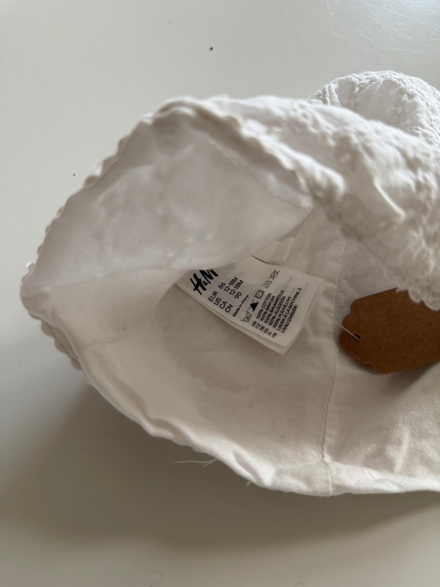 H&M Sonnenhut Spitze weiß 86