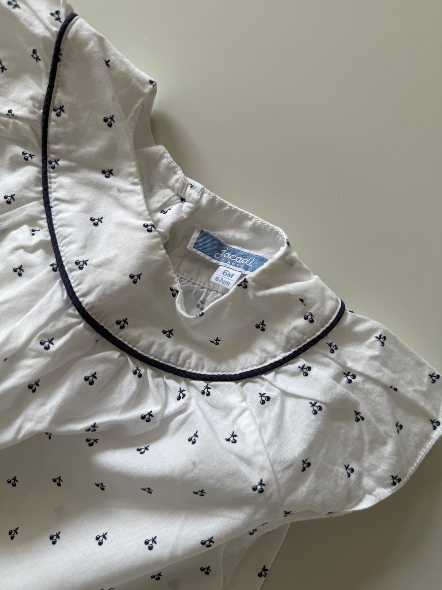 JACADI Sommerkleid weiß blau 62/68