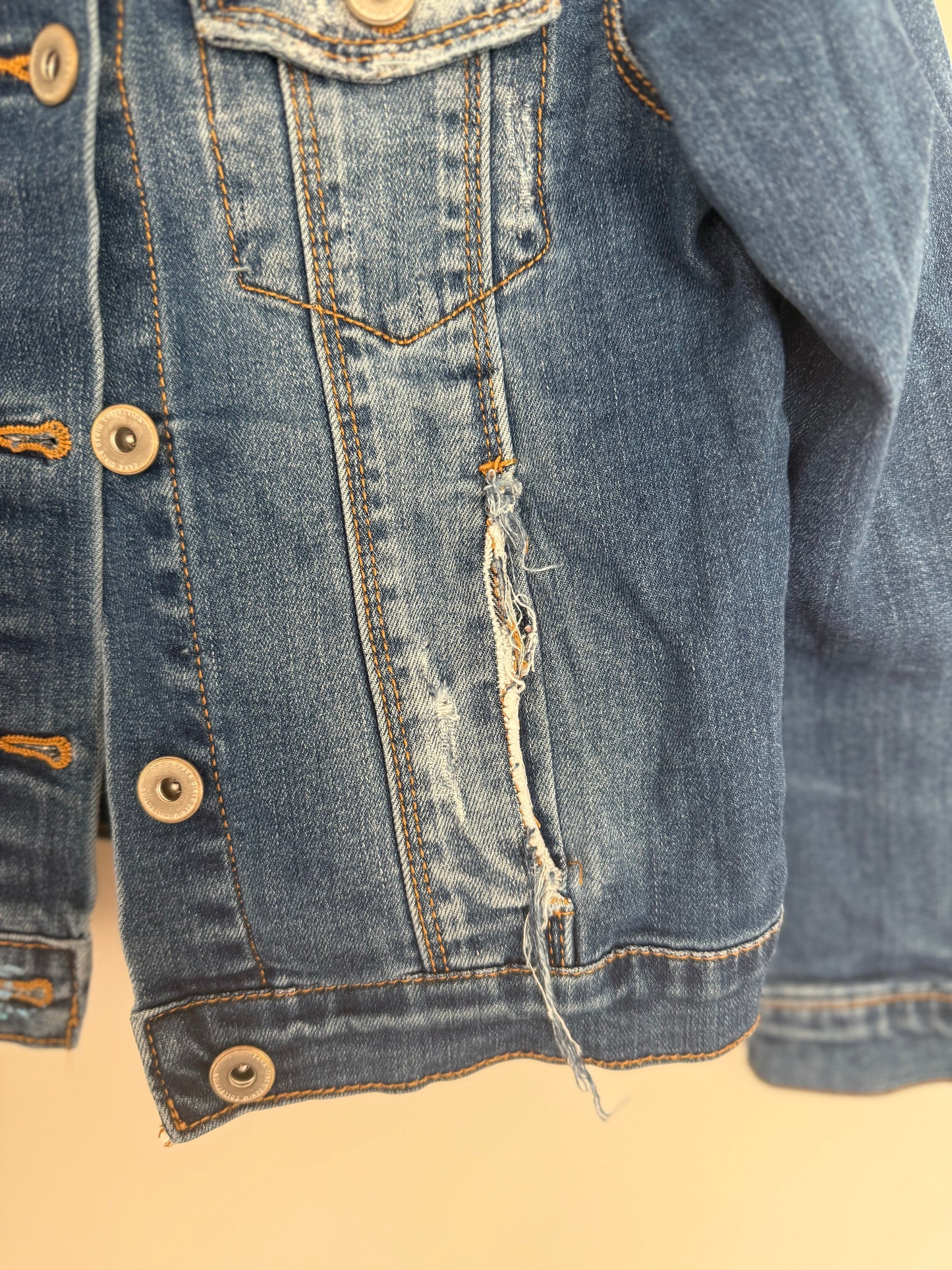 ZARA Jeansjacke usedlook blau 128