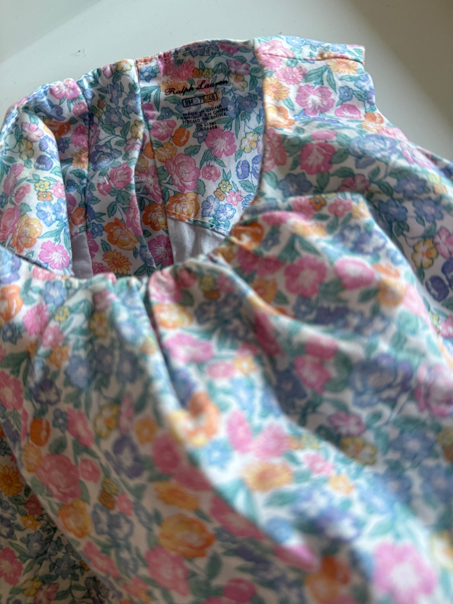 RALPH LAUREN Anzug Sommer Streublumen bunt 74
