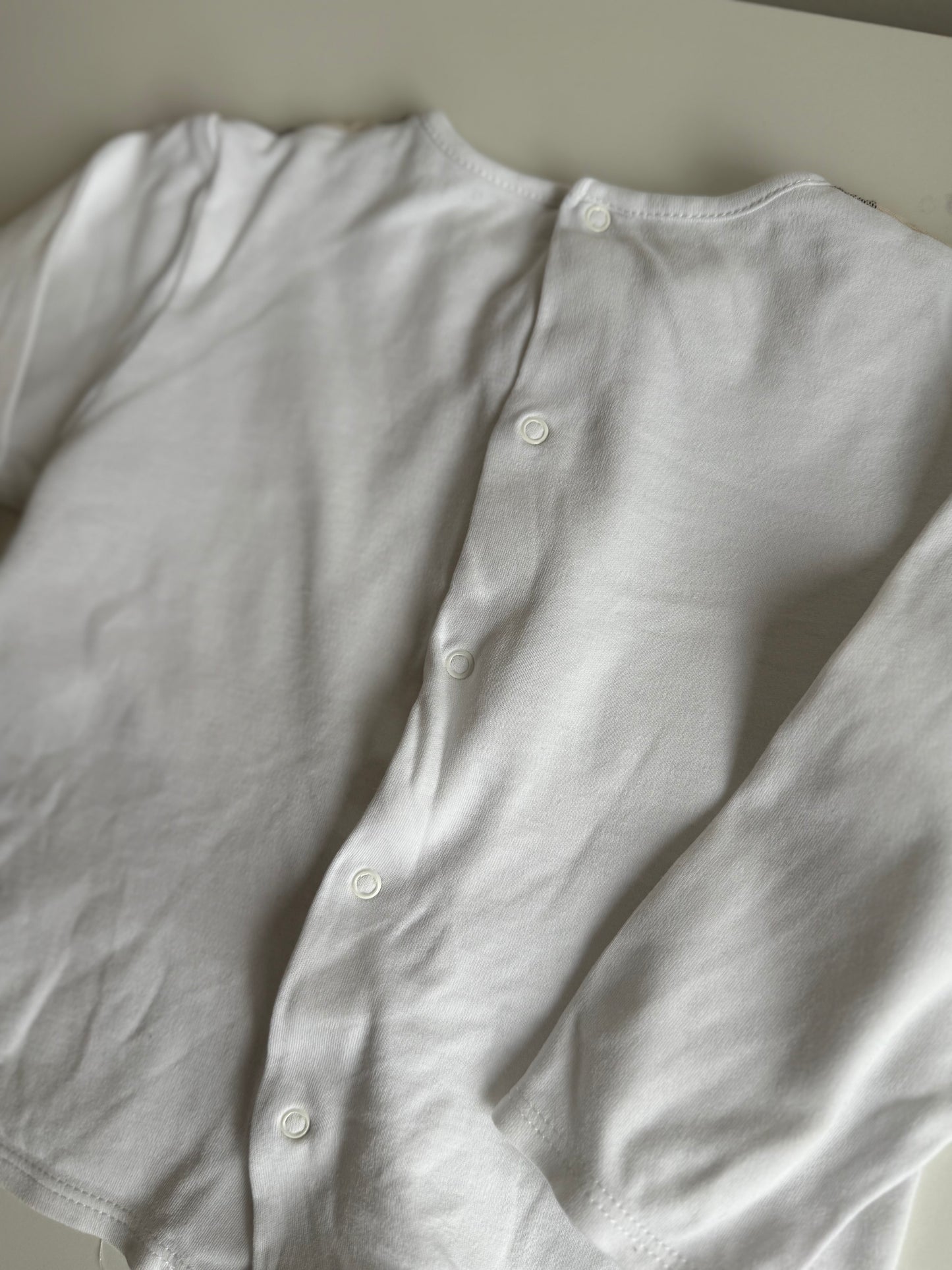 BURBERRY Langarmshirt weiß check Muster auf Schulter 80