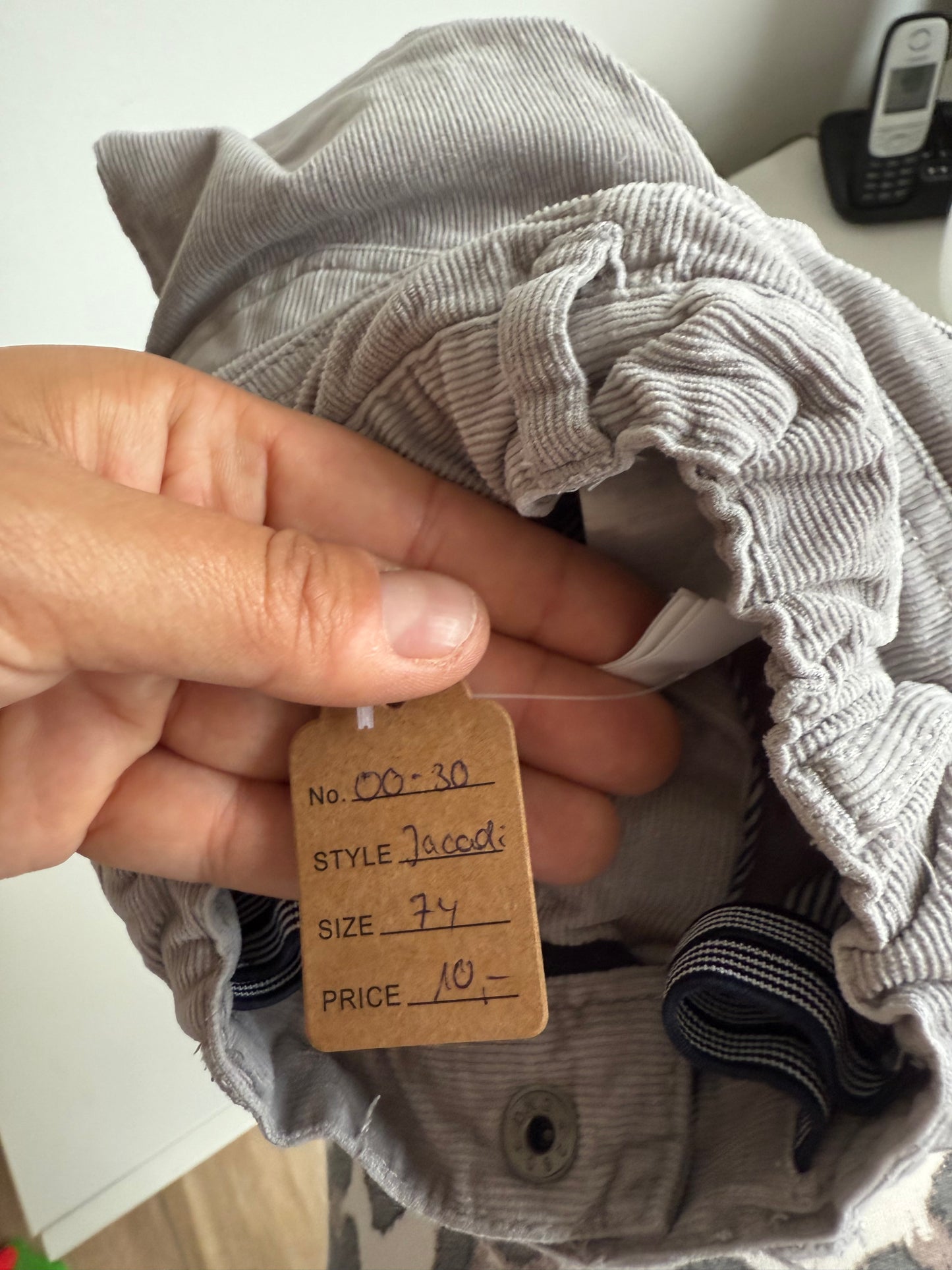 JACADI Kordhose grau 74