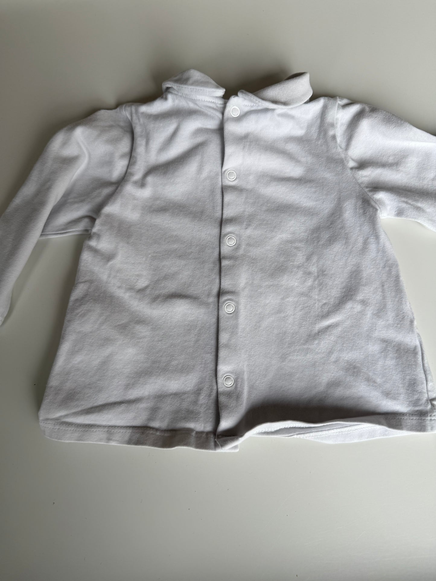 OBAIBI Langarmshirt Kragen weiß Blümchen Print 68