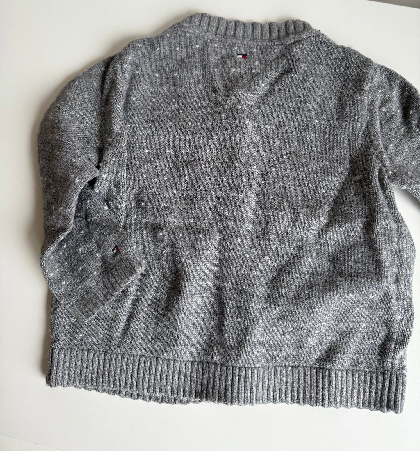 TOMMY HILFIGER Strickjacke grau weiß Norwegermuster Angora 74