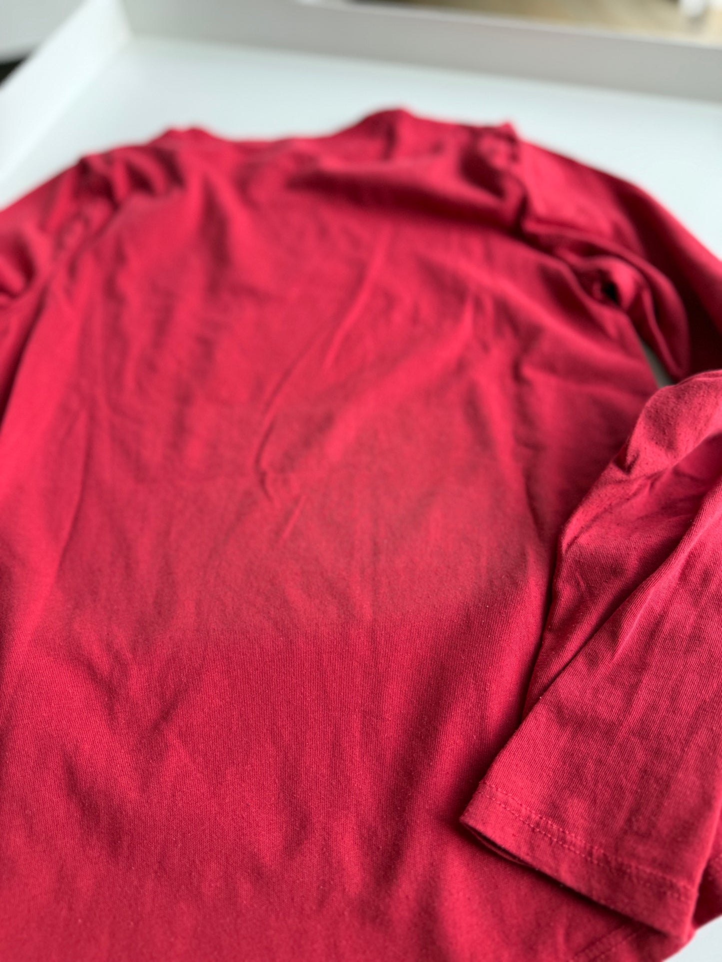 ABERCROMBIE Langarmshirt rot Glitzer 122/128