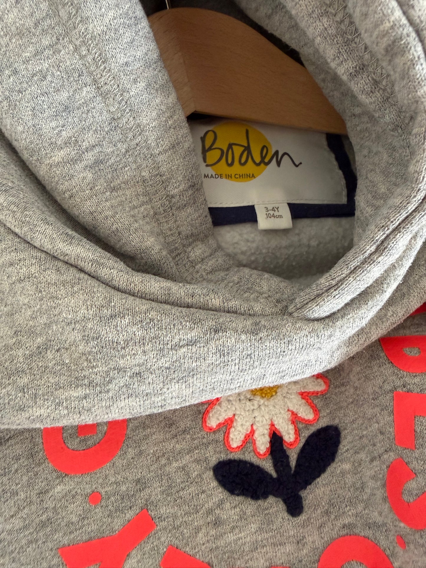 MINI BODEN Sweatkleid good vibes grau 104