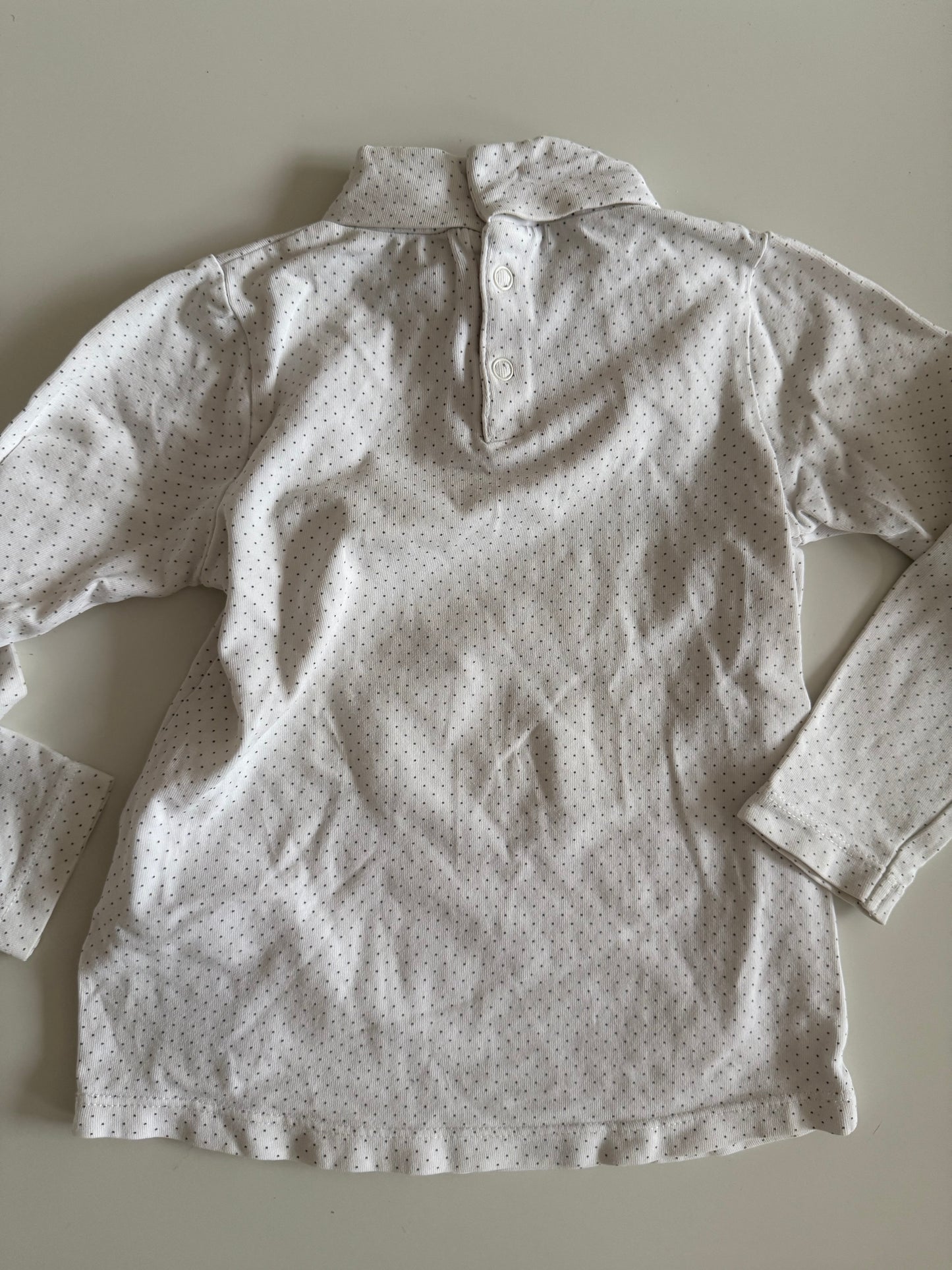 JACADI Longsleeve Rollkragen weiß Pünktchen 104