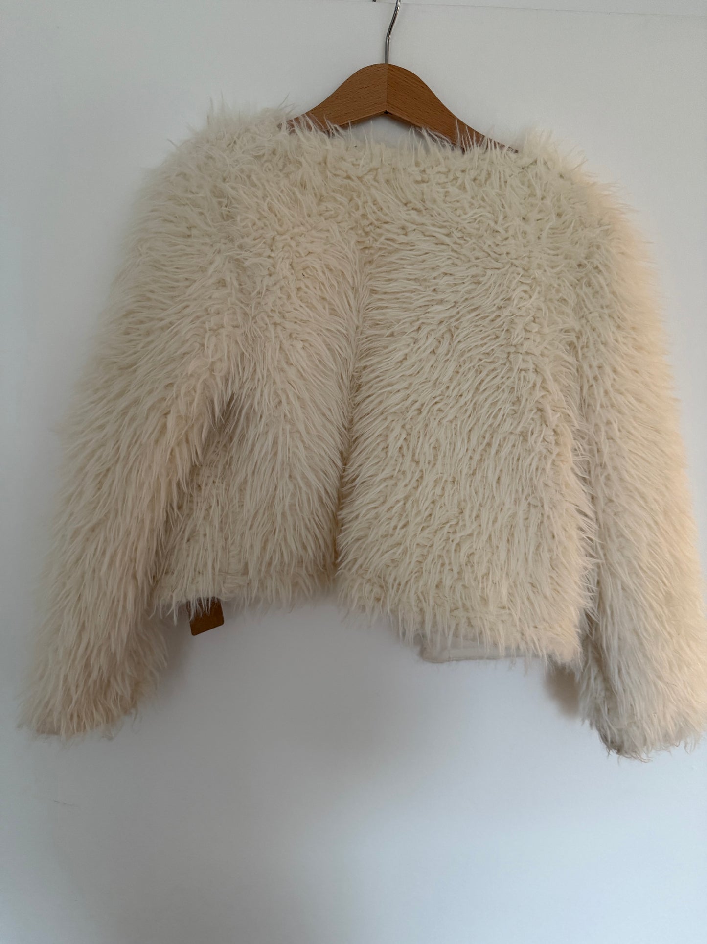 H&M Plüschjacke Strickjacke Blazer weiß 122/128