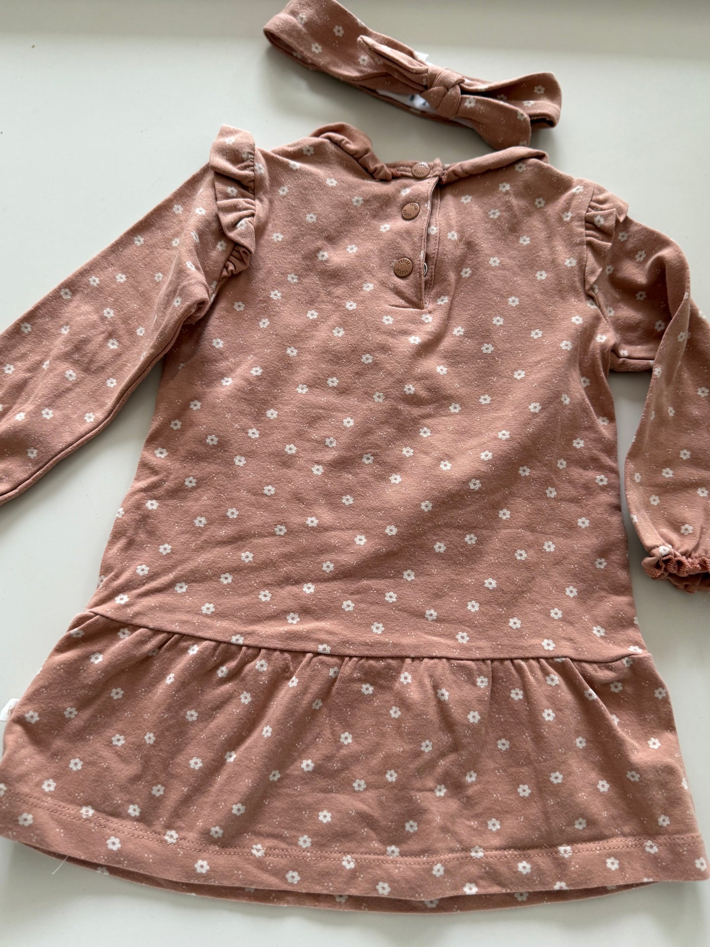 FEETJE Kleid altrosa mit Stirnband 74