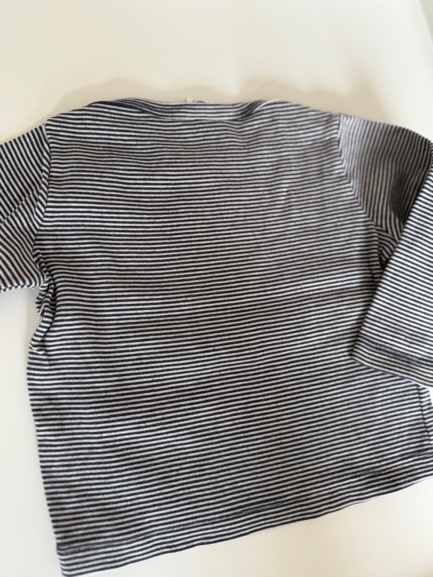 PETIT BATEAU Langarmshirt Blau weiß gestreift 80