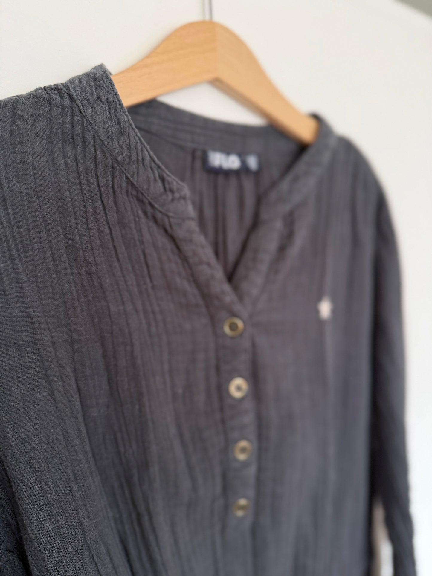 LIKE FLO Kleid dunkelgrau Musselin 152
