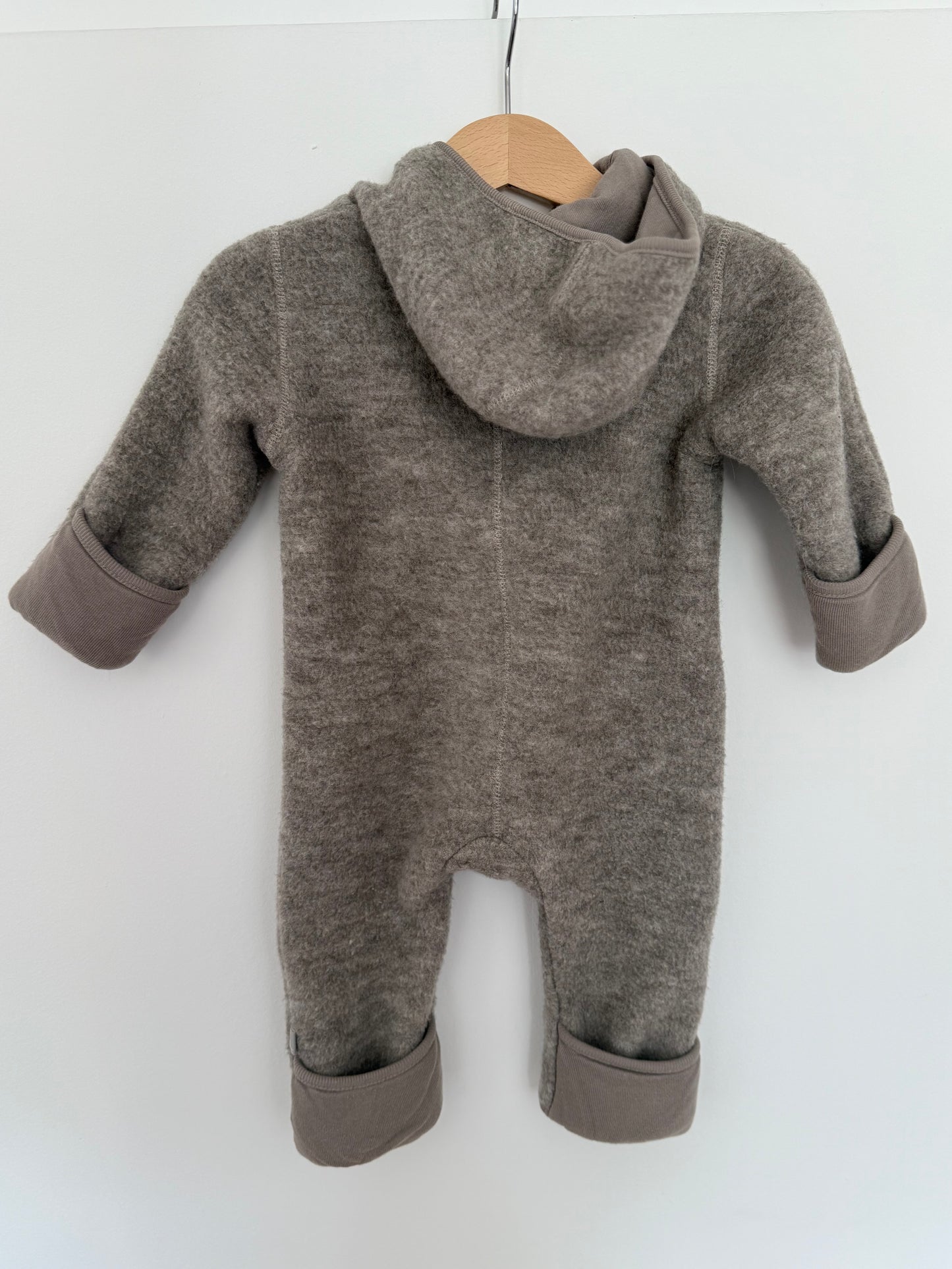 HESSNATUR Wollwalk-Anzug Jacke Schurwolle beige 62/68