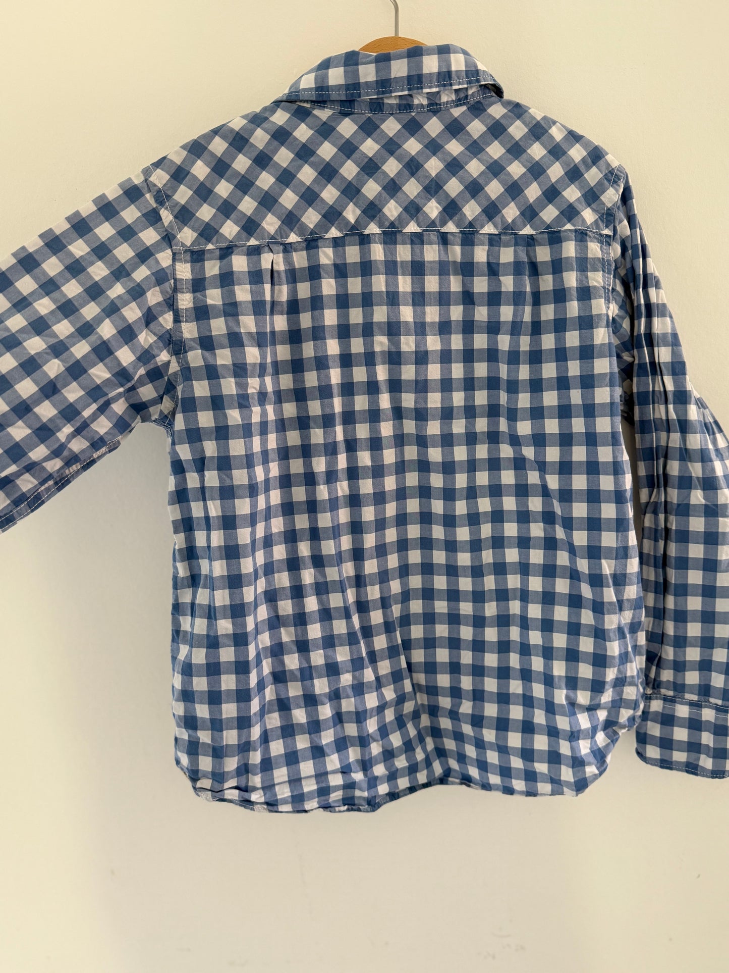 H&M Hemd Karo blau weiß 134