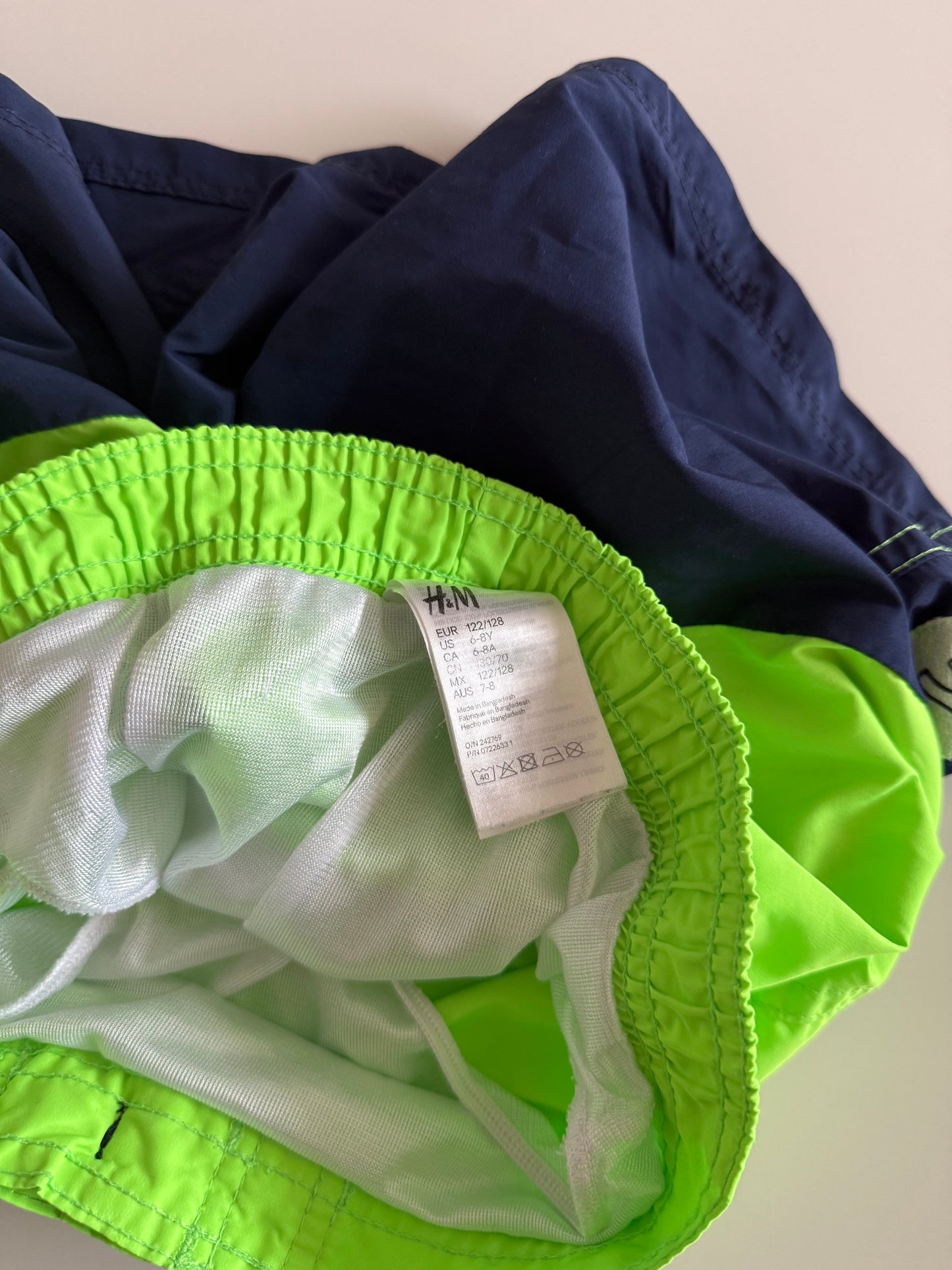 H&M Badehose blau grün 122/128