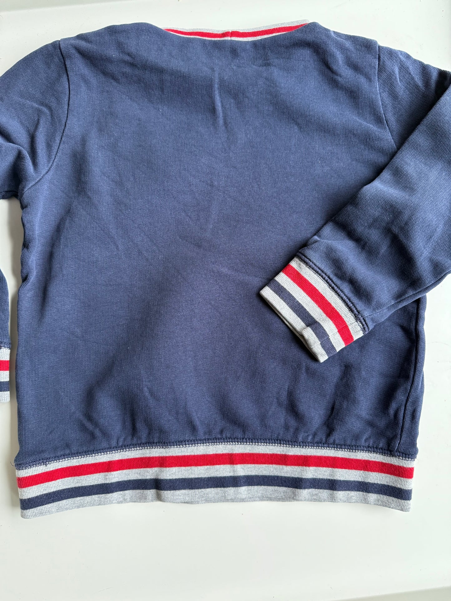 BENETTON Sweatshirt blau grau rot 110