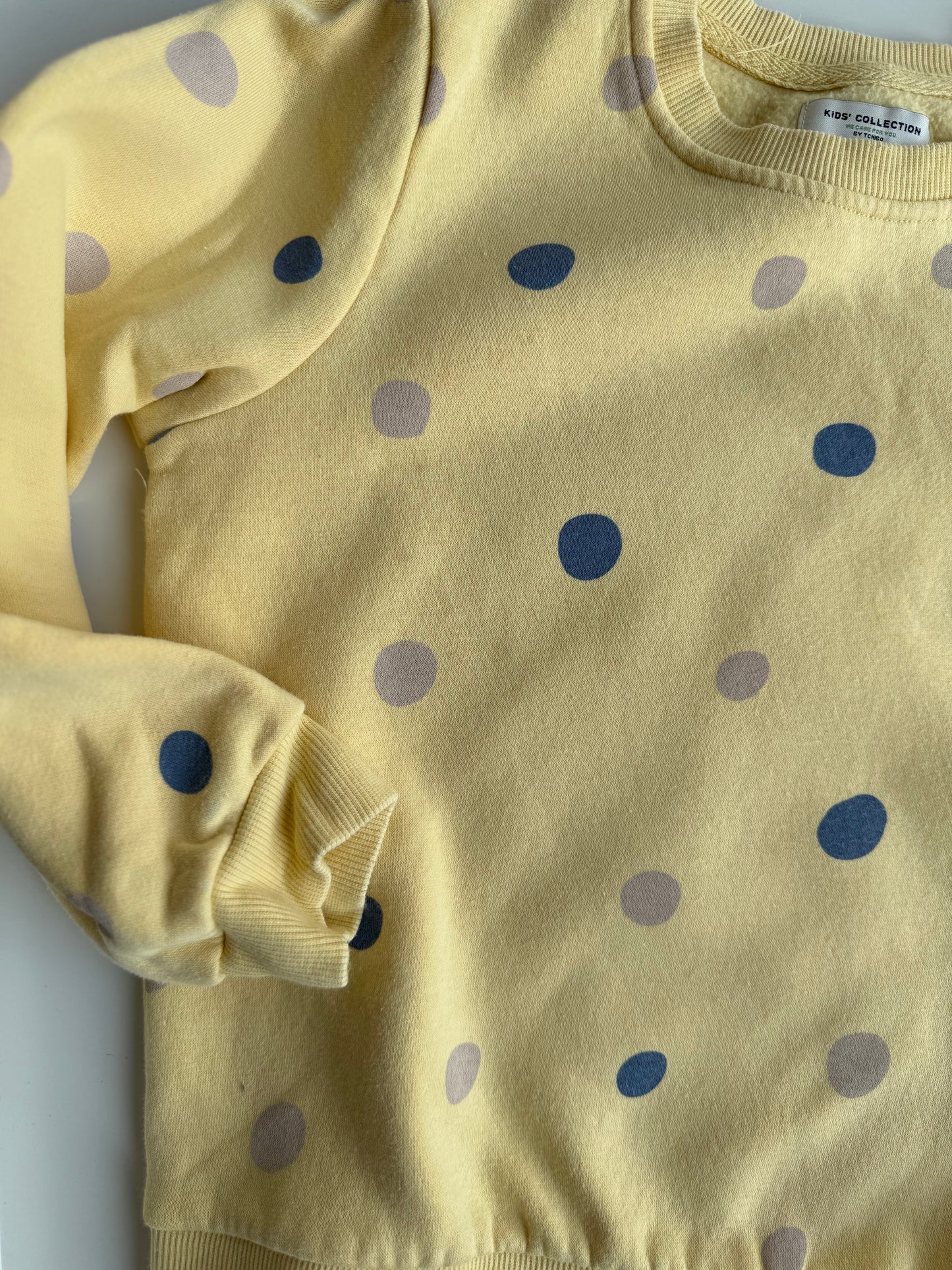 TCHIBO Sweatshirt bunt gepunktet gelb 122/128