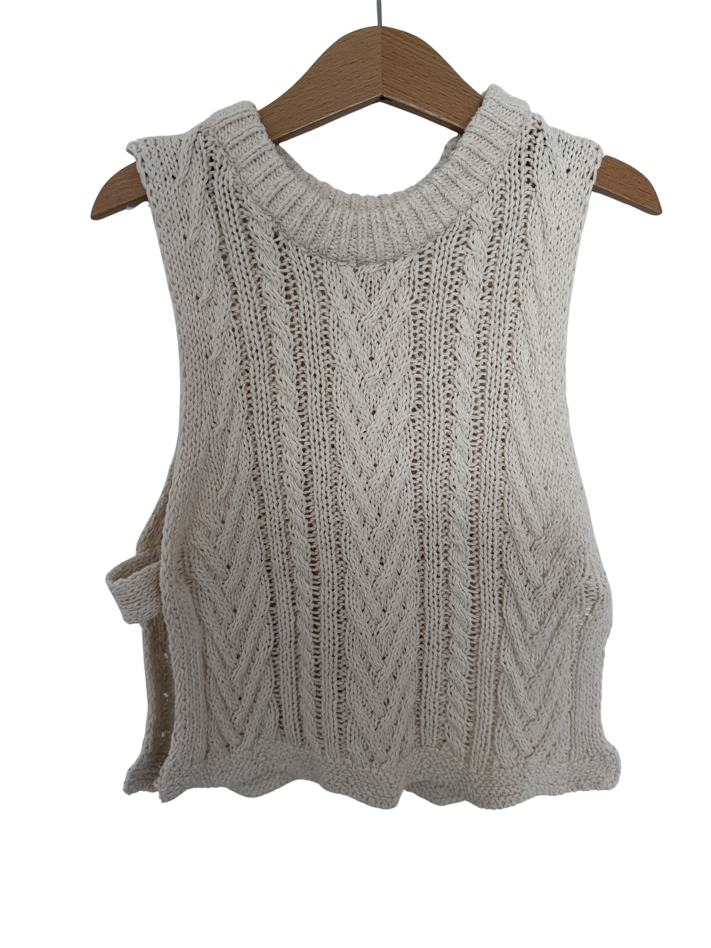 ZARA Häkeloberteil Top Sommer Pullunder beige 120