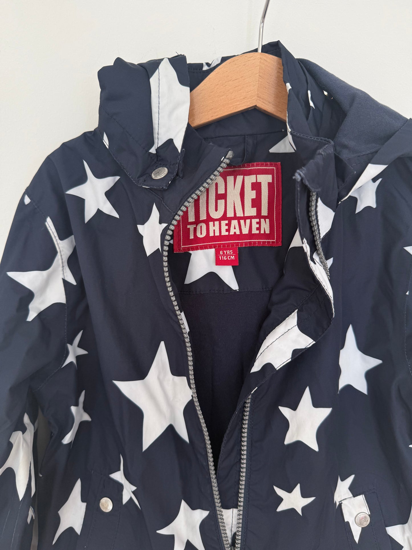 TICKET TO HEAVEN Jacke blau weiß Sterne 116