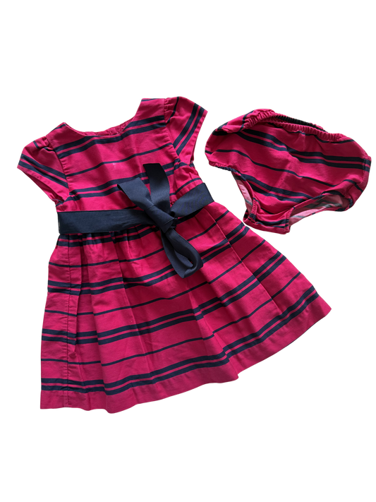 RALPH LAUREN Kleid Sommer Kurzarm pink blau 74