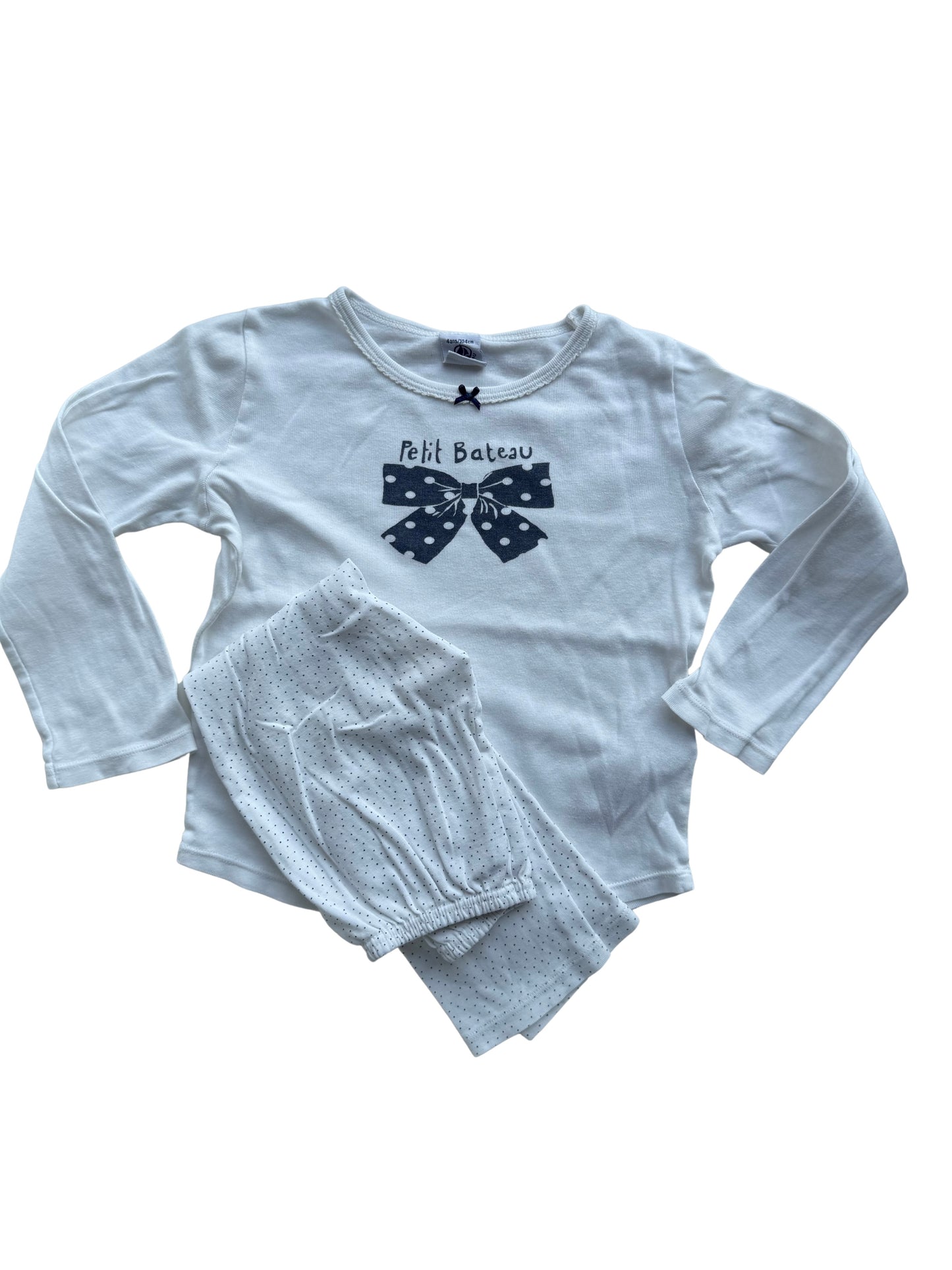 PETIT BATEAU Schlafanzug Schleife weiß 104