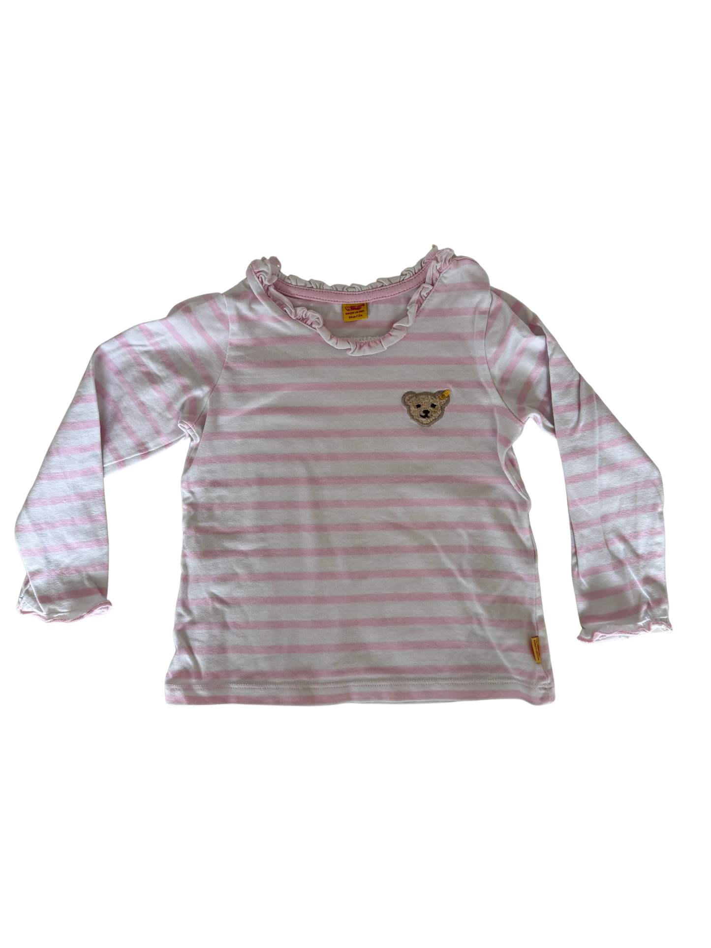 STEIFF Langarmshirt rosa weiß Bärchen 80