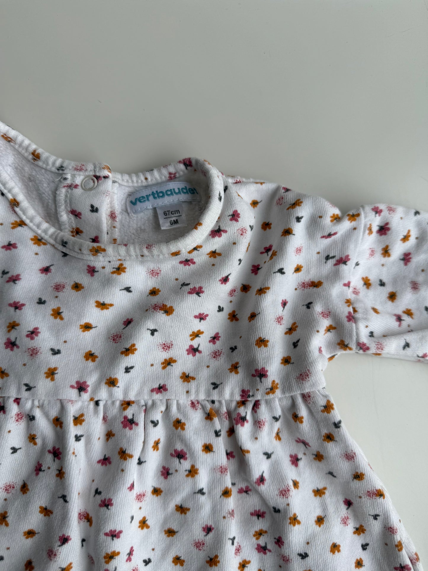 VERBAUDET Kleid Blümchen weiß 62/68