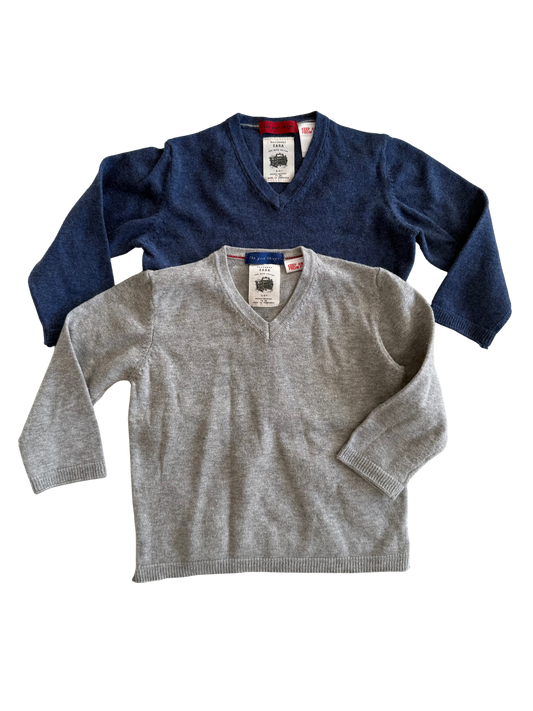 ZARA Pullover Set dunkelblau grau 74