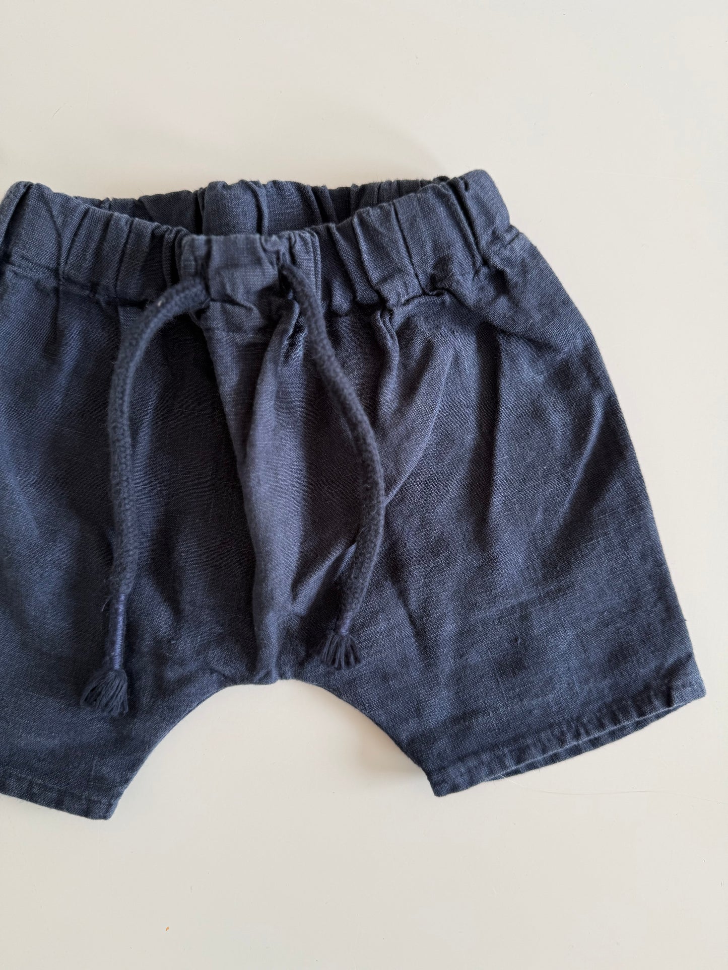 LEEVJE Shorts kurze Hose Leinen dunkelblau 62/68