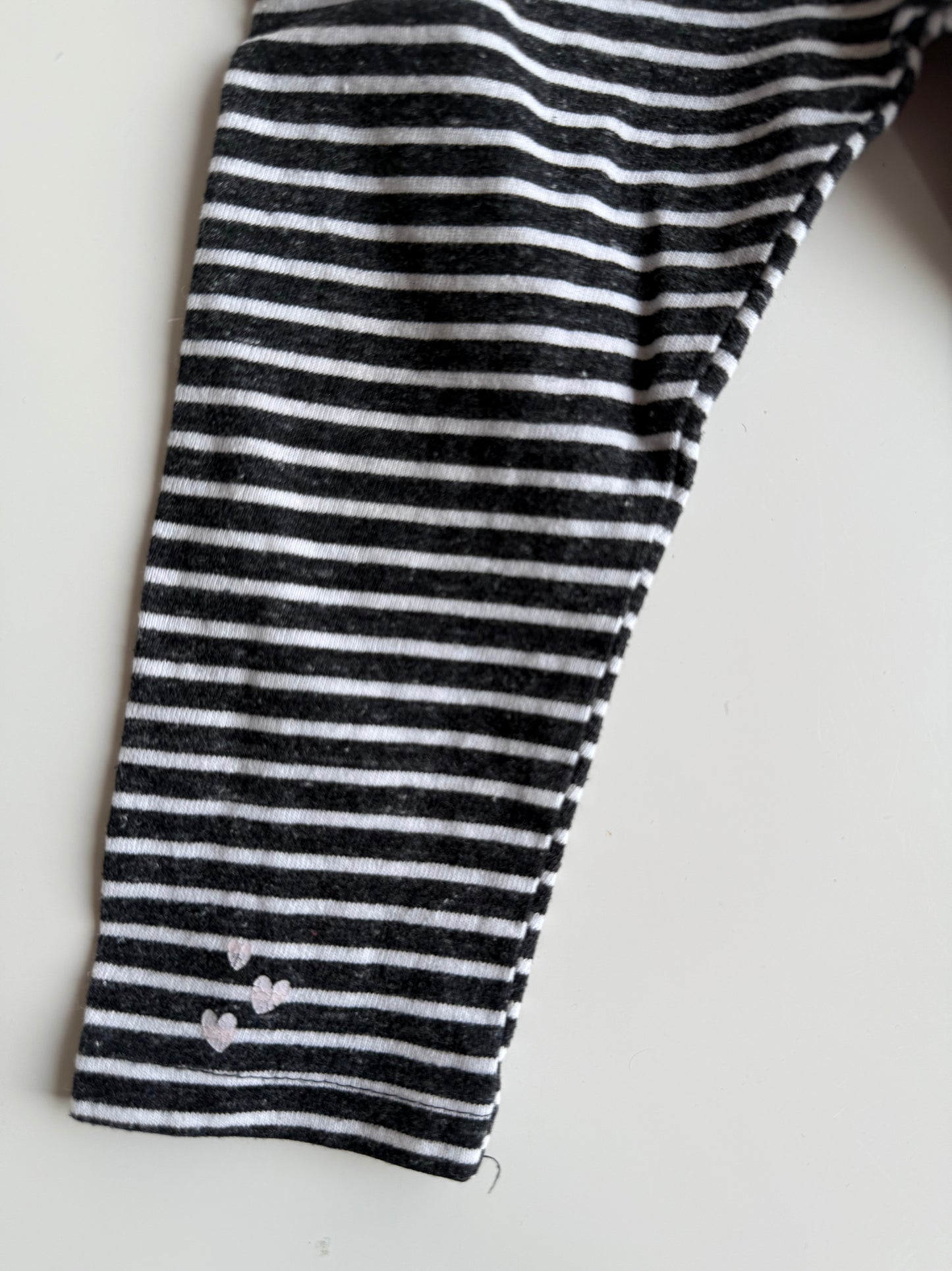 FEETJE Leggings dunkelgrau weiß gestreift 74