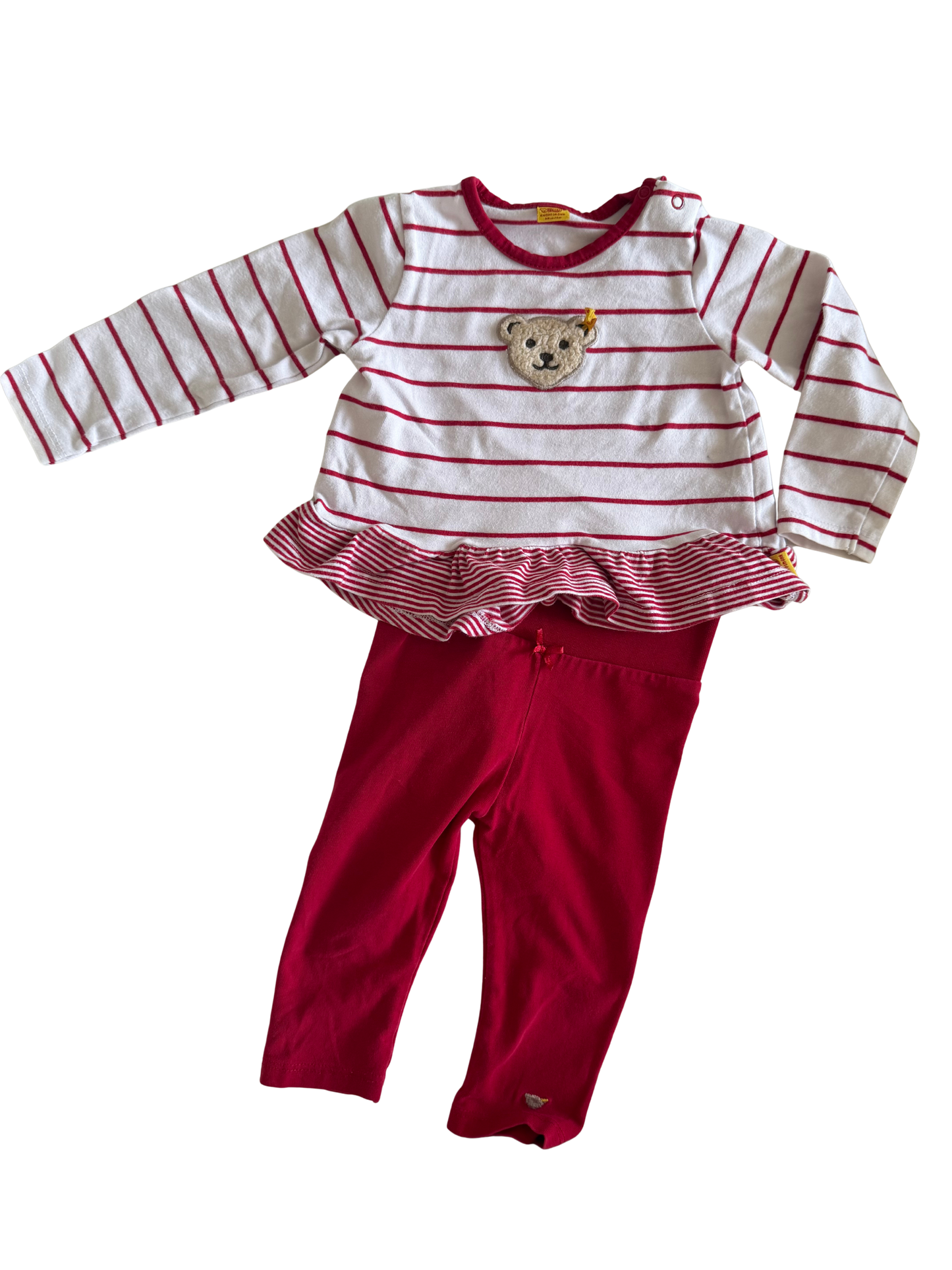 STEIFF Set Hose und Oberteil rot weiß 62