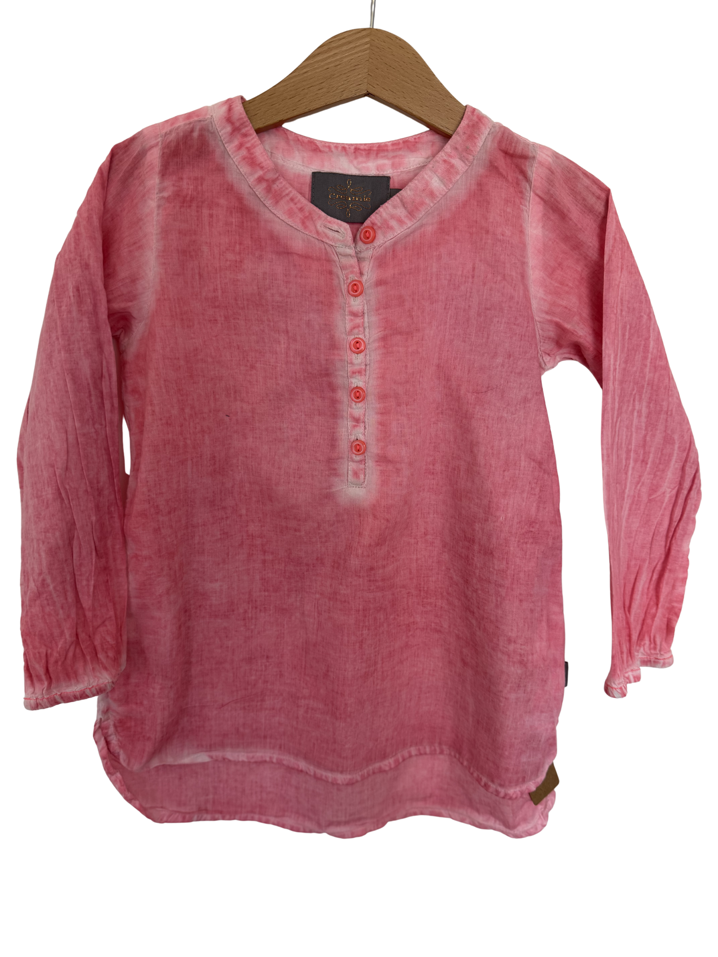CREAMIE Blusenkleid Tunika pink Batikoptik 104