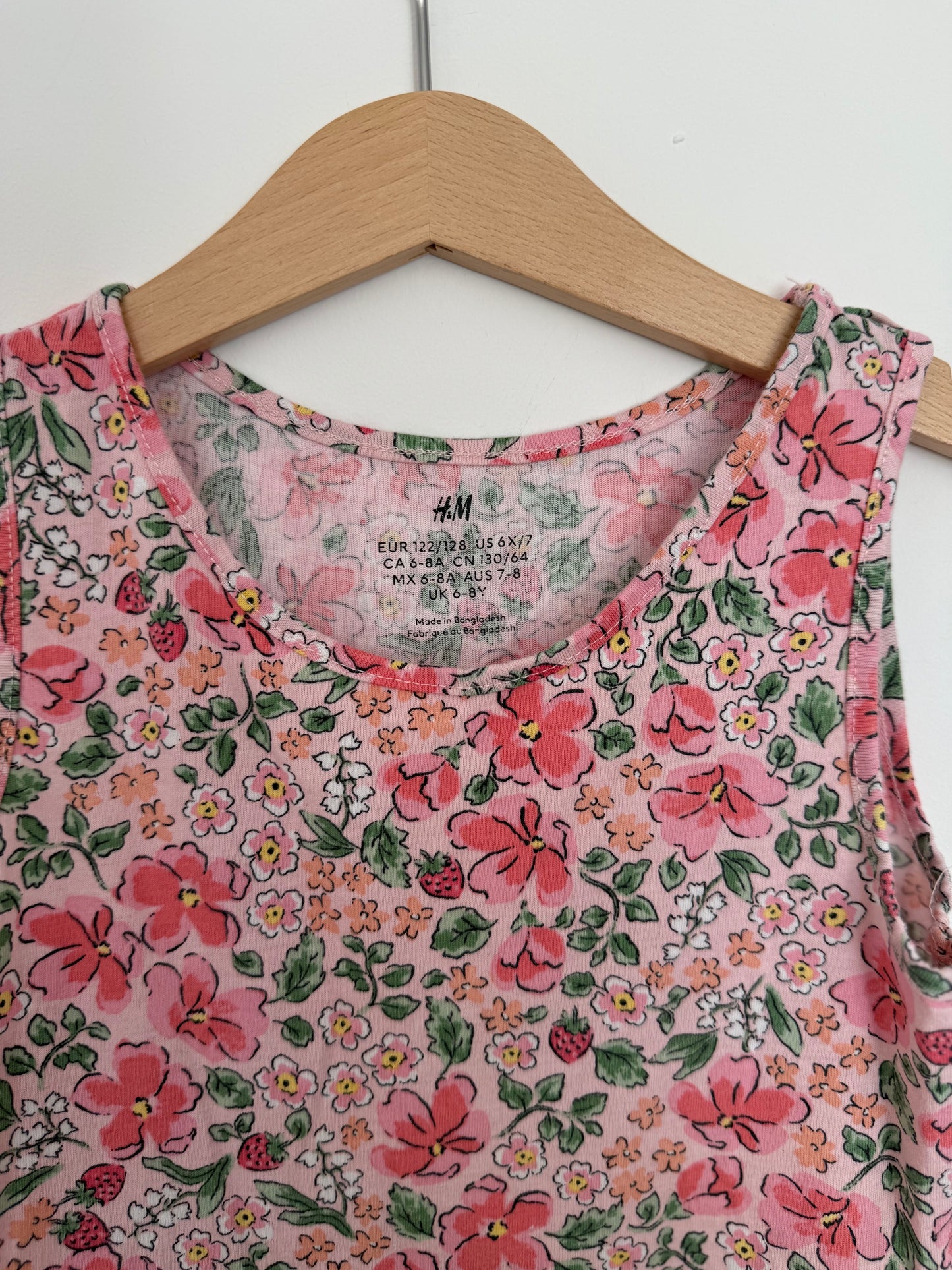 H&M Kleid Sommer Blumen bunt 122/128