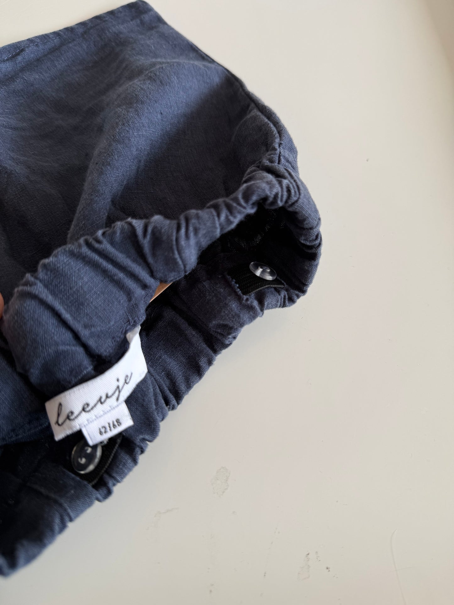 LEEVJE Shorts kurze Hose Leinen dunkelblau 62/68