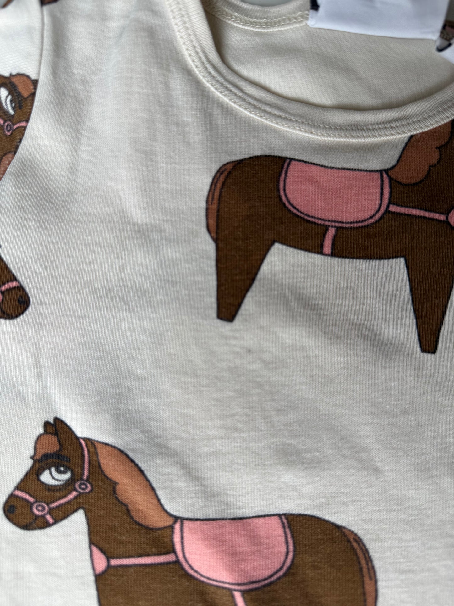 MINI RODINI T-Shirt Creme Pferde 92/98