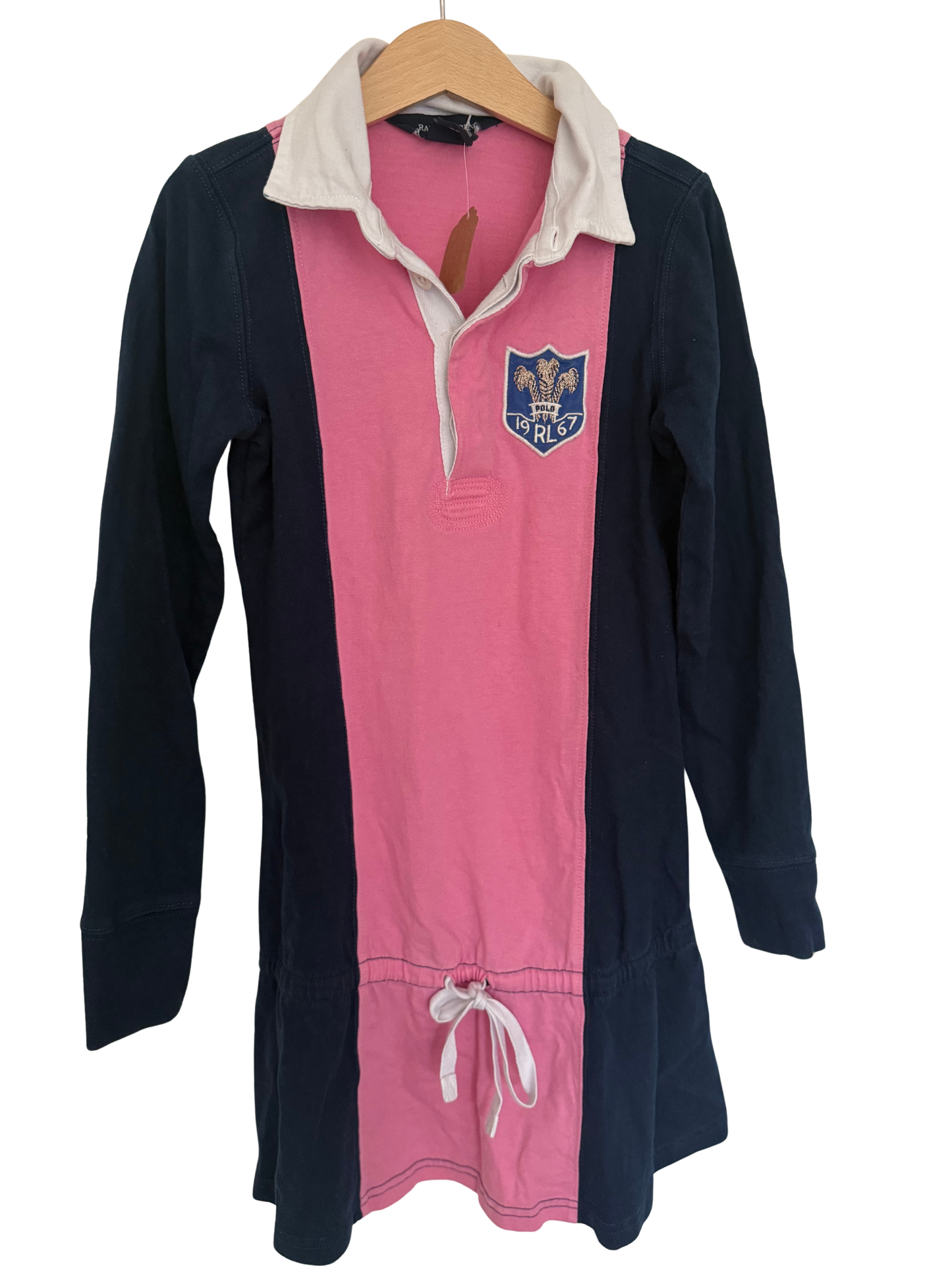 RALPH LAUREN Kleid Polo pink blau 122