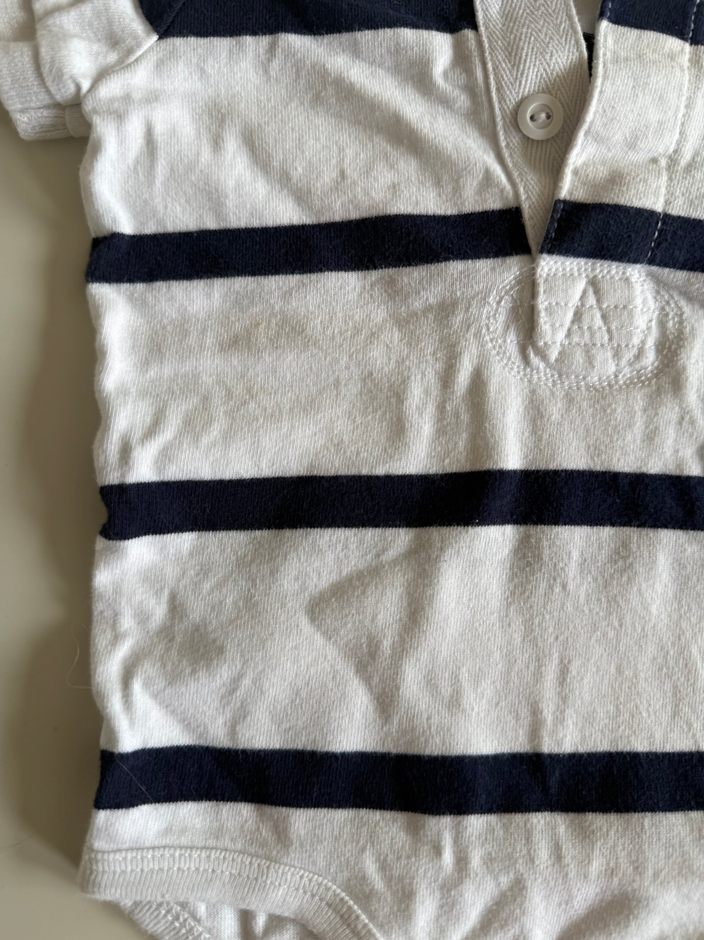 RALPH LAUREN Body Kurzarm Polo weiß blau 68