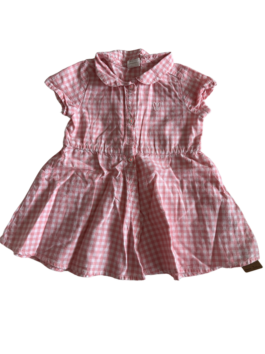 H&M Sommerkleid rosa weiß kariert 74
