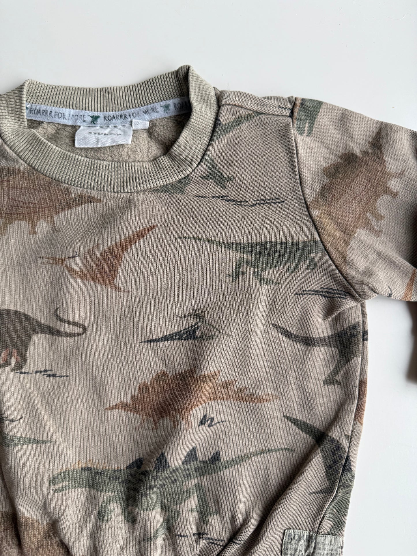 STURDY Sweatshirt Dinos beige braun 92