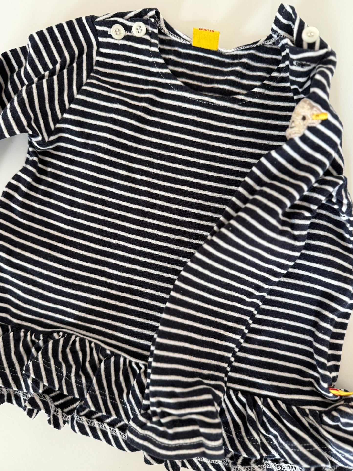 STEIFF Langarmshirt Blau weiß gestreift 80
