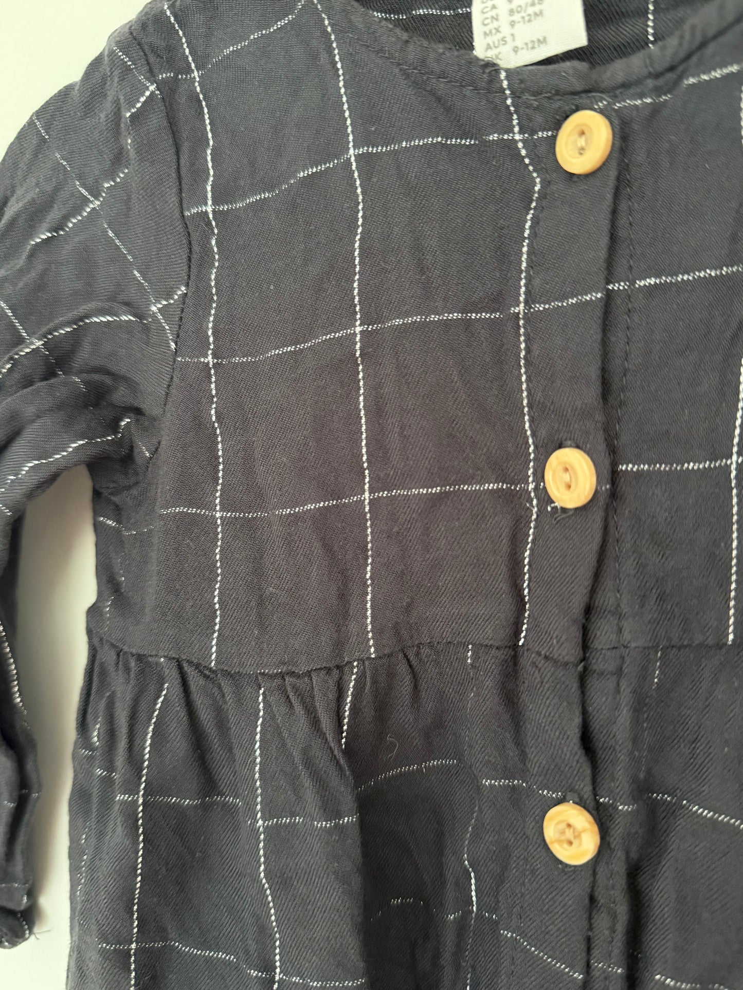 H&M Kleid dunkelgrau silber 80