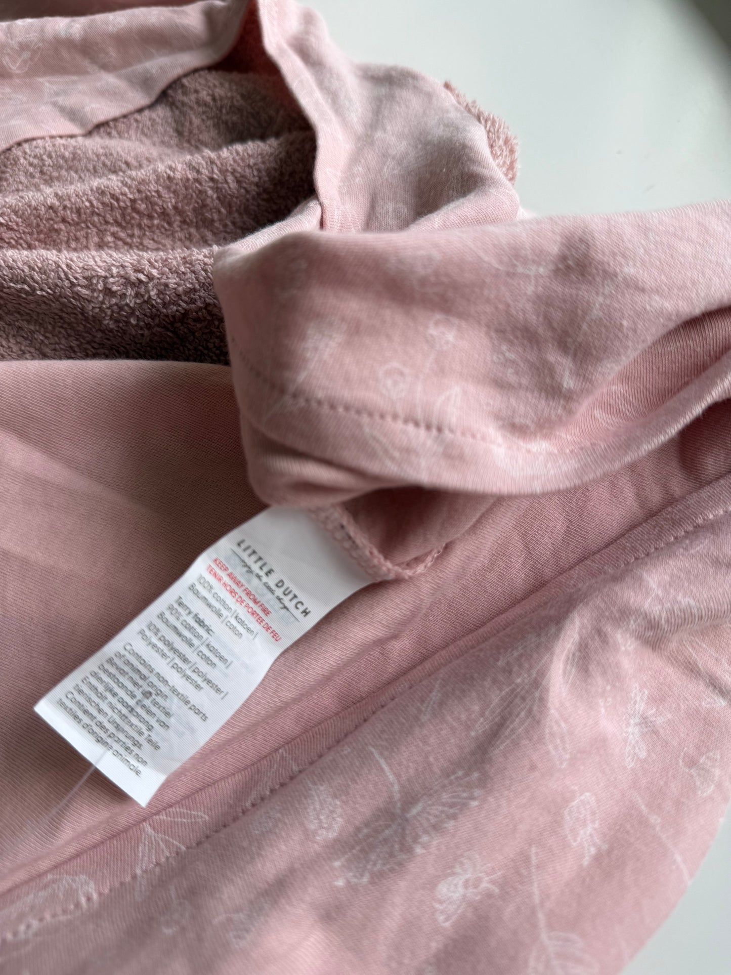LITTLE DUTCH Bezug Wickelunterlage Frottee rosa