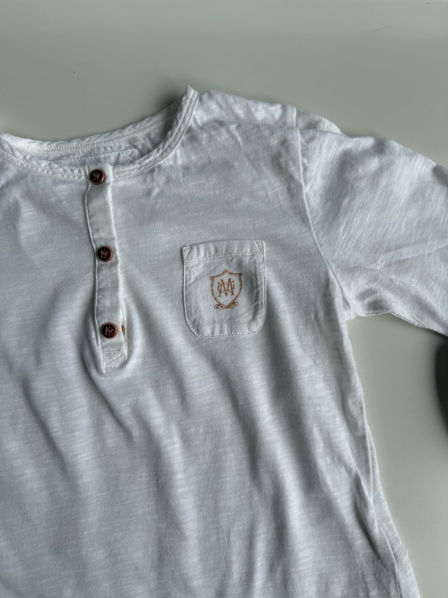 MASSIMO DUTTI Langarmshirt weiß 110/116