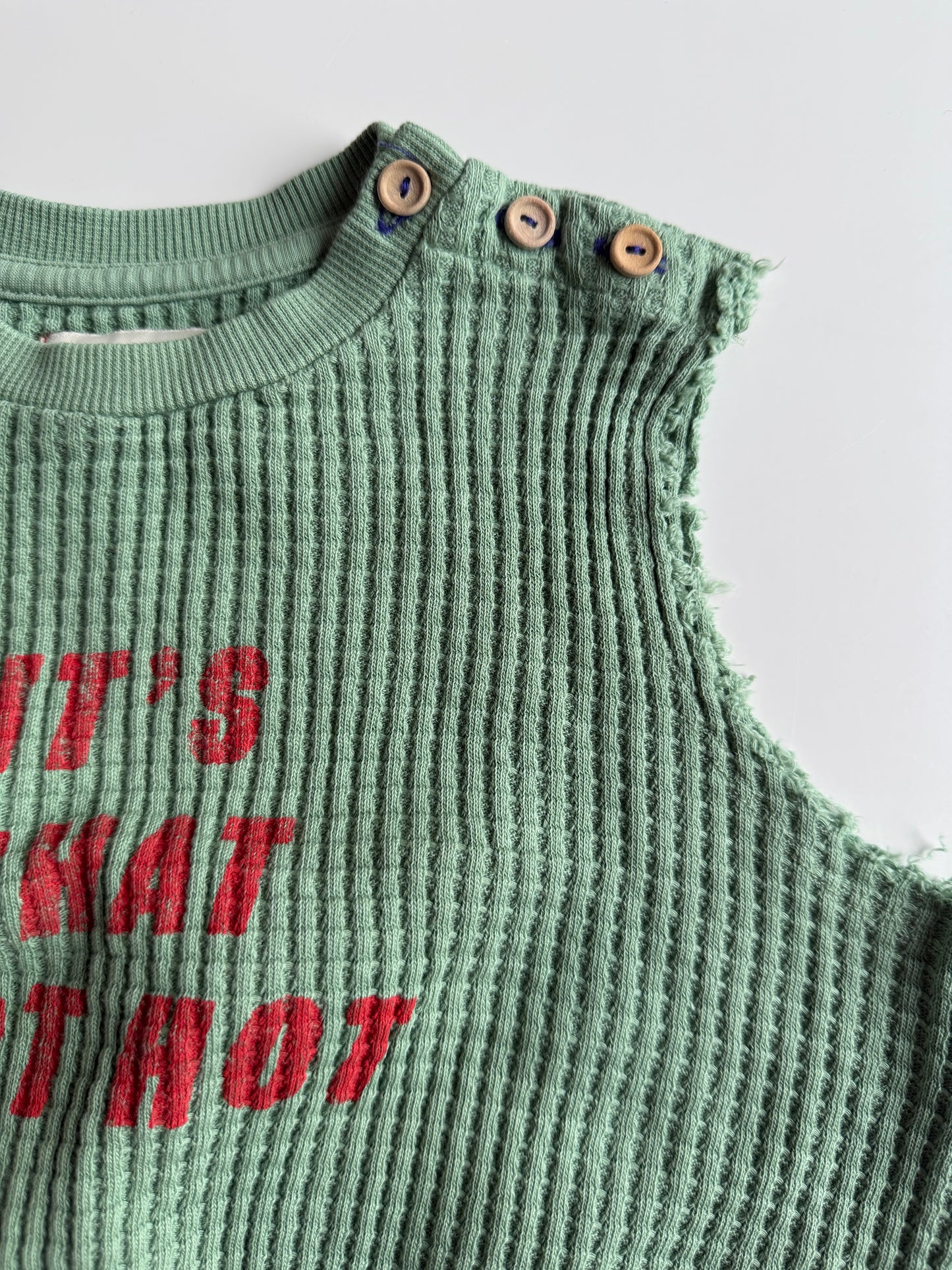 PIUPIUCHICK Pullunder Shirt Waffelstruktur grün 92